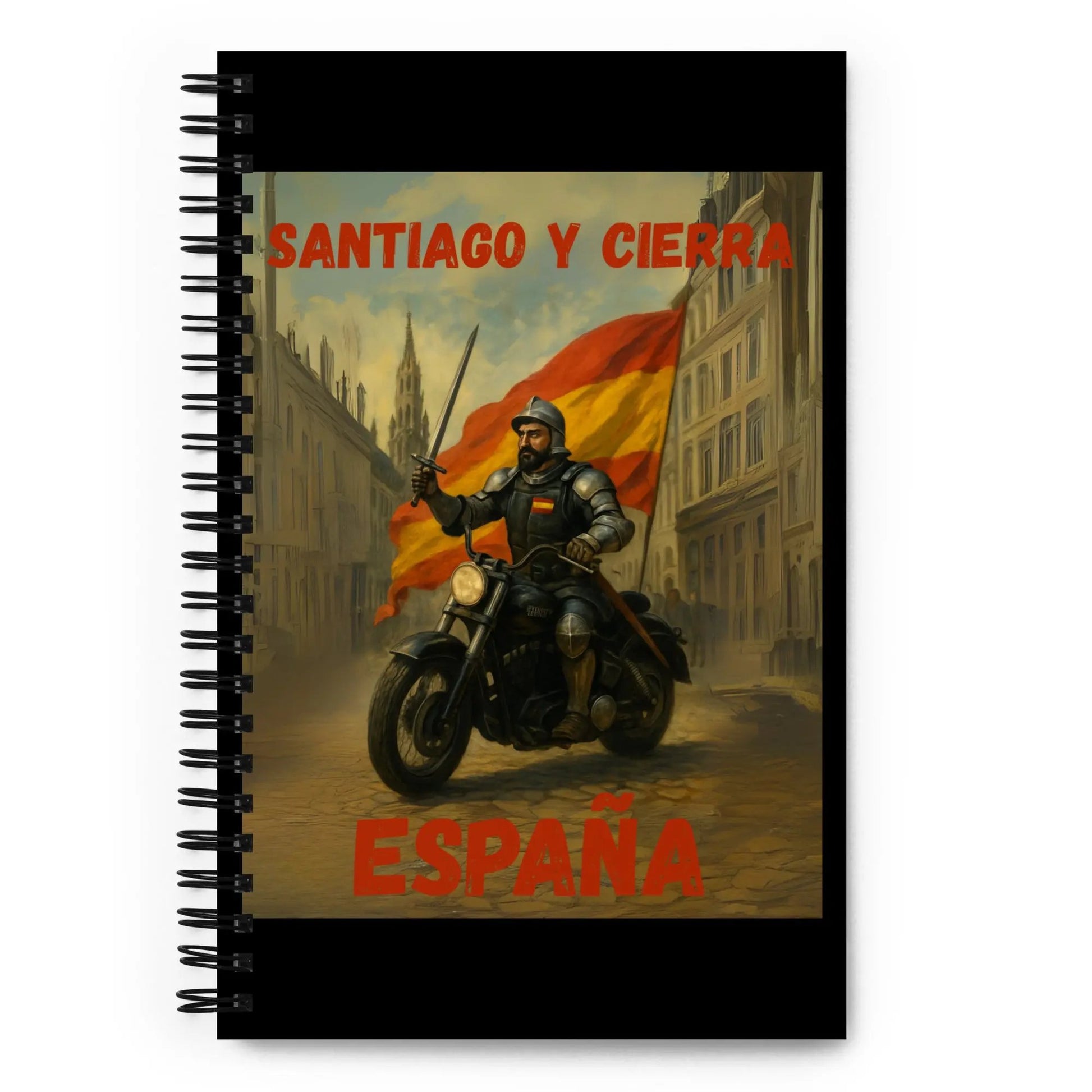 Comprar Libreta de notas con espiral "Santiago y cierra España" La Flamenca de Borgoña Bandera España