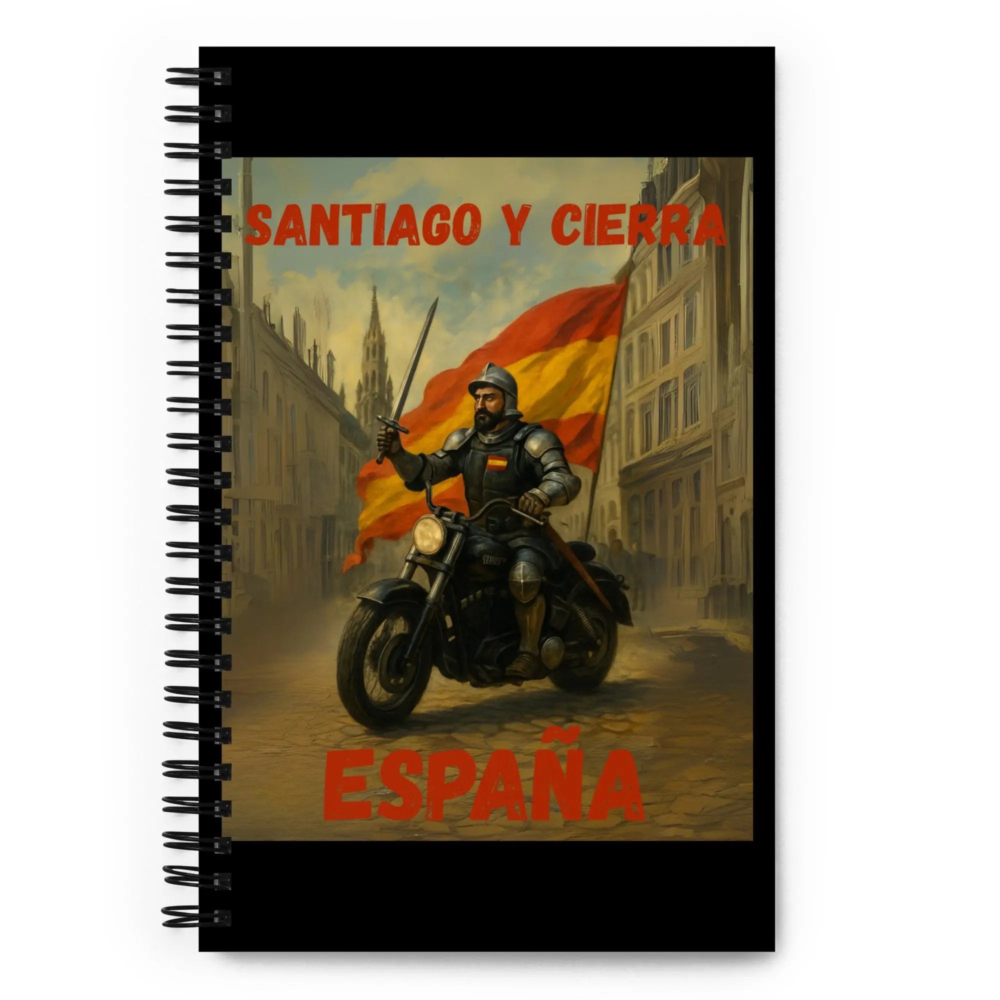 Comprar Libreta de notas con espiral "Santiago y cierra España" La Flamenca de Borgoña Bandera España