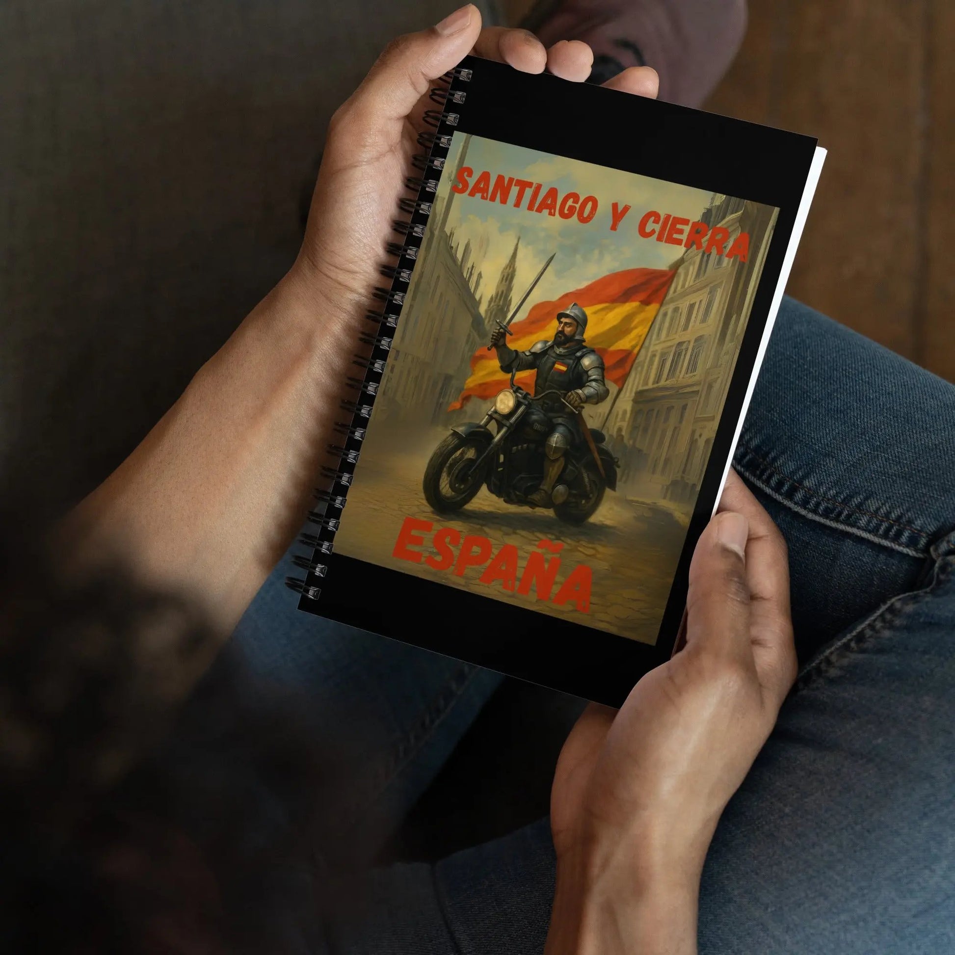 Comprar Libreta de notas con espiral "Santiago y cierra España" La Flamenca de Borgoña Bandera España