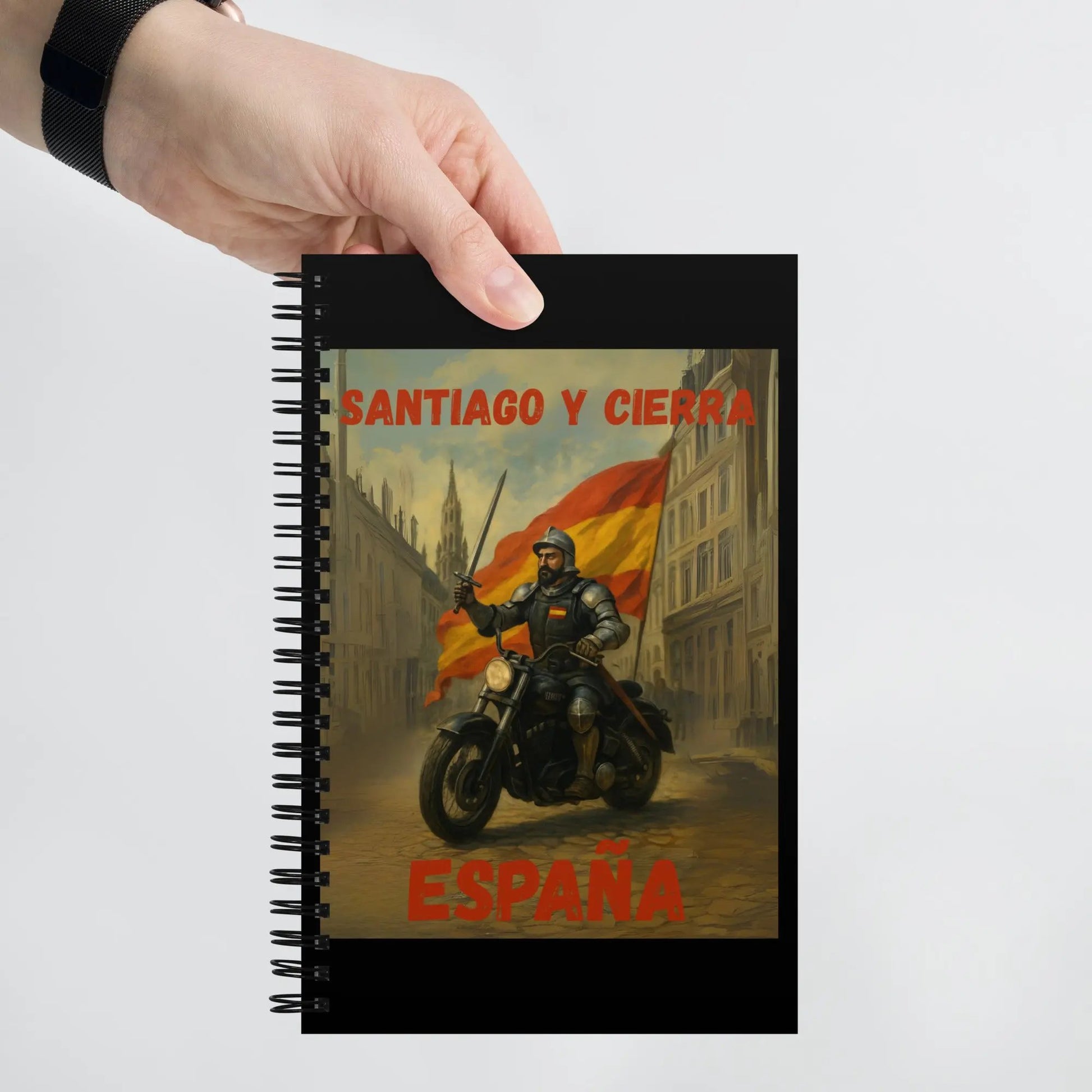 Comprar Libreta de notas con espiral "Santiago y cierra España" La Flamenca de Borgoña Bandera España