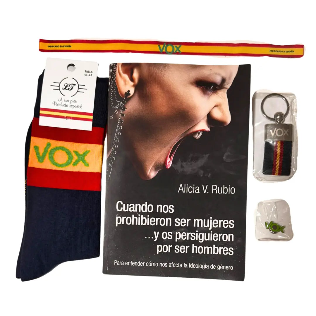 Comprar Libro Alicia Rubio "Cuando nos prohibieron ser mujeres y os persiguieron por ser hombres" + Lote La Flamenca de Borgoña Bandera España