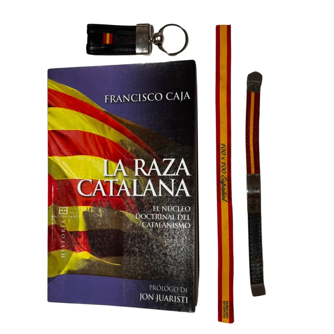 Comprar Libro "La Raza catalana" de Francisco Caja + Lote Patriota La Flamenca de Borgoña Bandera España