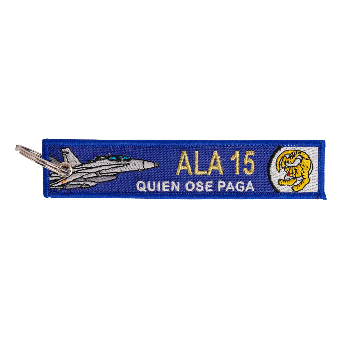 Comprar Llavero Ejército del Aire Ala 15 <<Quien ose paga>> 14,5 cm La Flamenca de Borgoña Bandera España