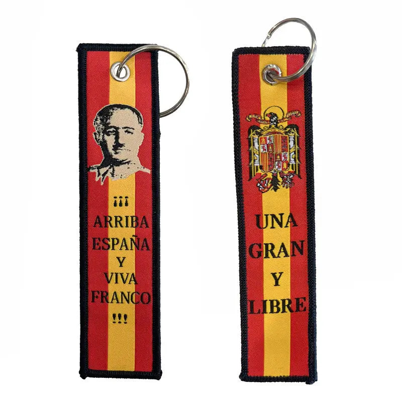 Comprar Llavero Francisco Franco de tela La Flamenca de Borgoña Bandera España