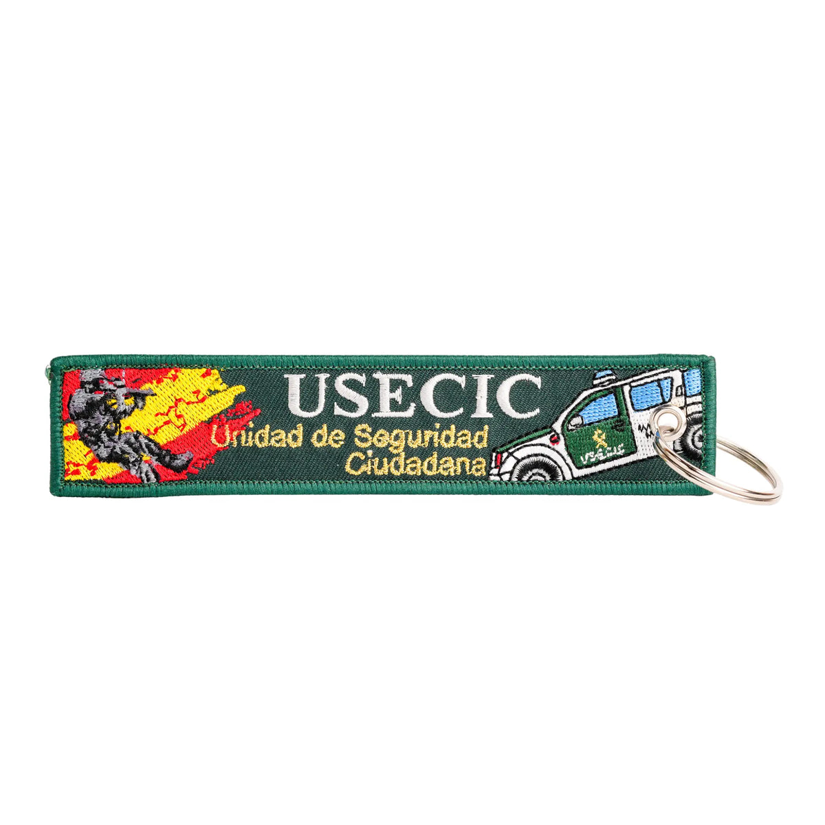 Comprar Llavero Guardia Civil USECIC Unidad de Seguridad Ciudadana 14,5 cm La Flamenca de Borgoña Bandera España
