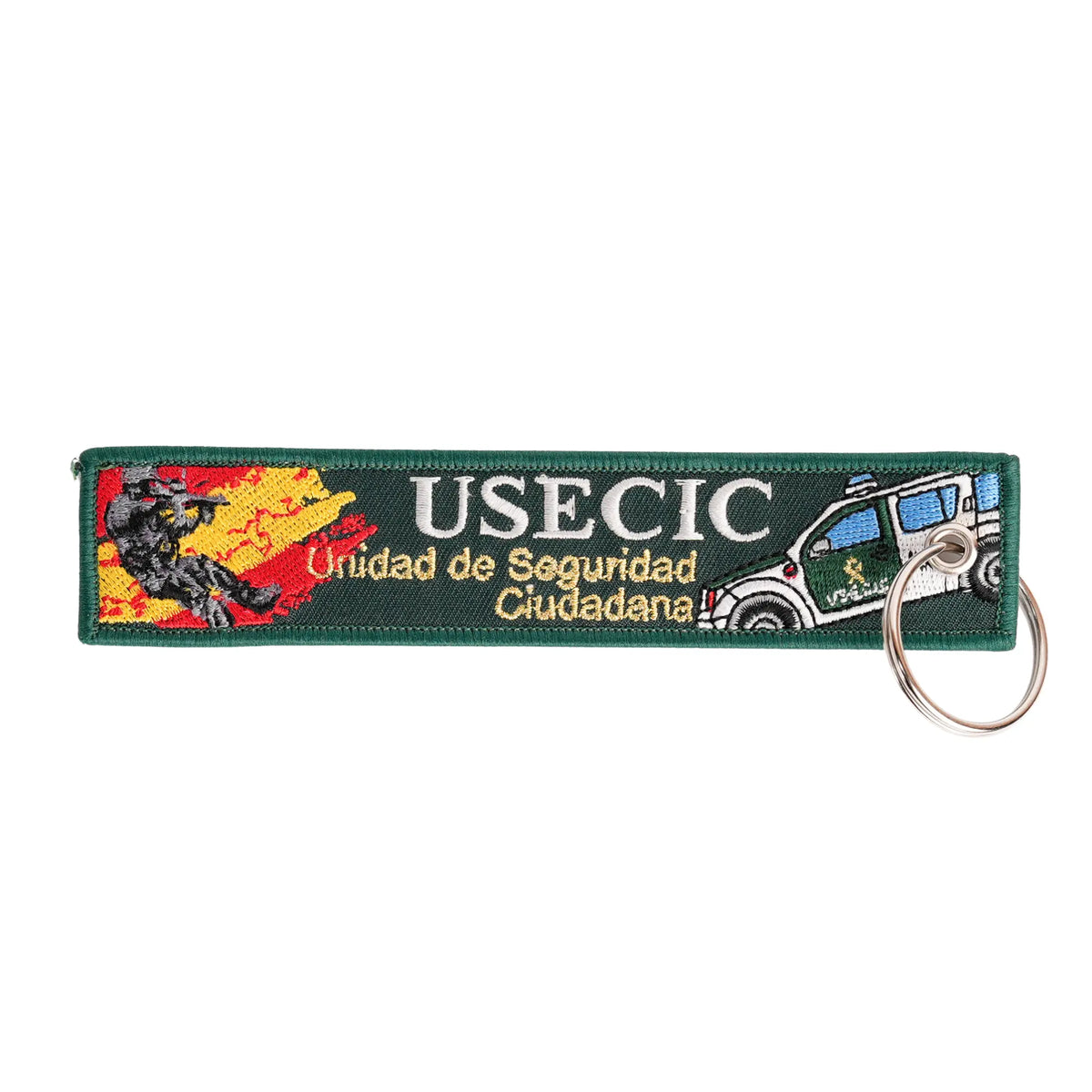 Comprar Llavero Guardia Civil USECIC Unidad de Seguridad Ciudadana 14,5 cm La Flamenca de Borgoña Bandera España
