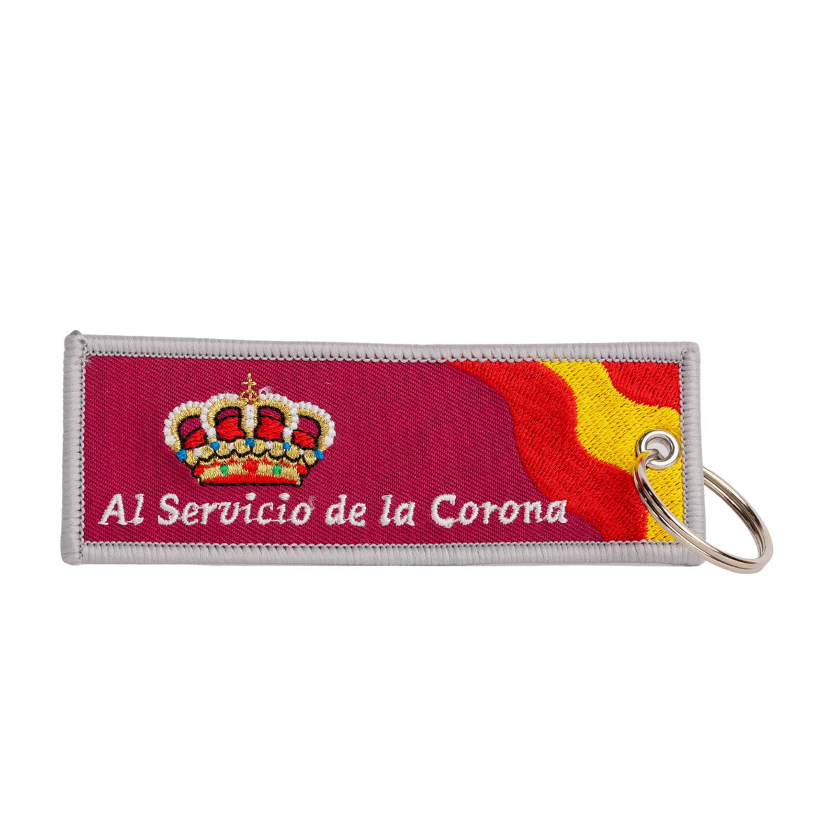 Comprar Llavero Guardia Real <<Al servicio de la Corona>> 11,5 x 4 cm La Flamenca de Borgoña Bandera España