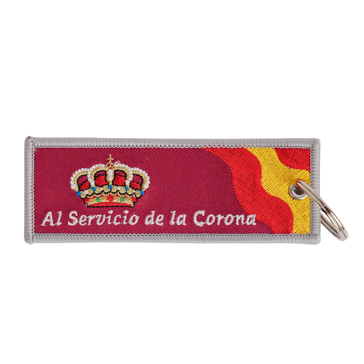 Comprar Llavero Guardia Real <<Al servicio de la Corona>> 11,5 x 4 cm La Flamenca de Borgoña Bandera España