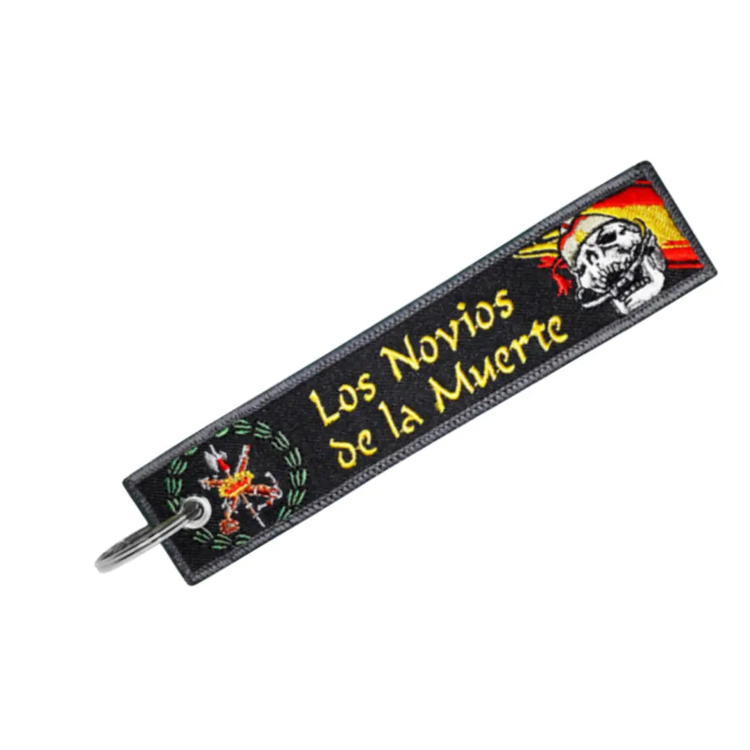 Comprar Llavero Legión Española Los Novios de la Muerte con calavera La Flamenca de Borgoña Bandera España