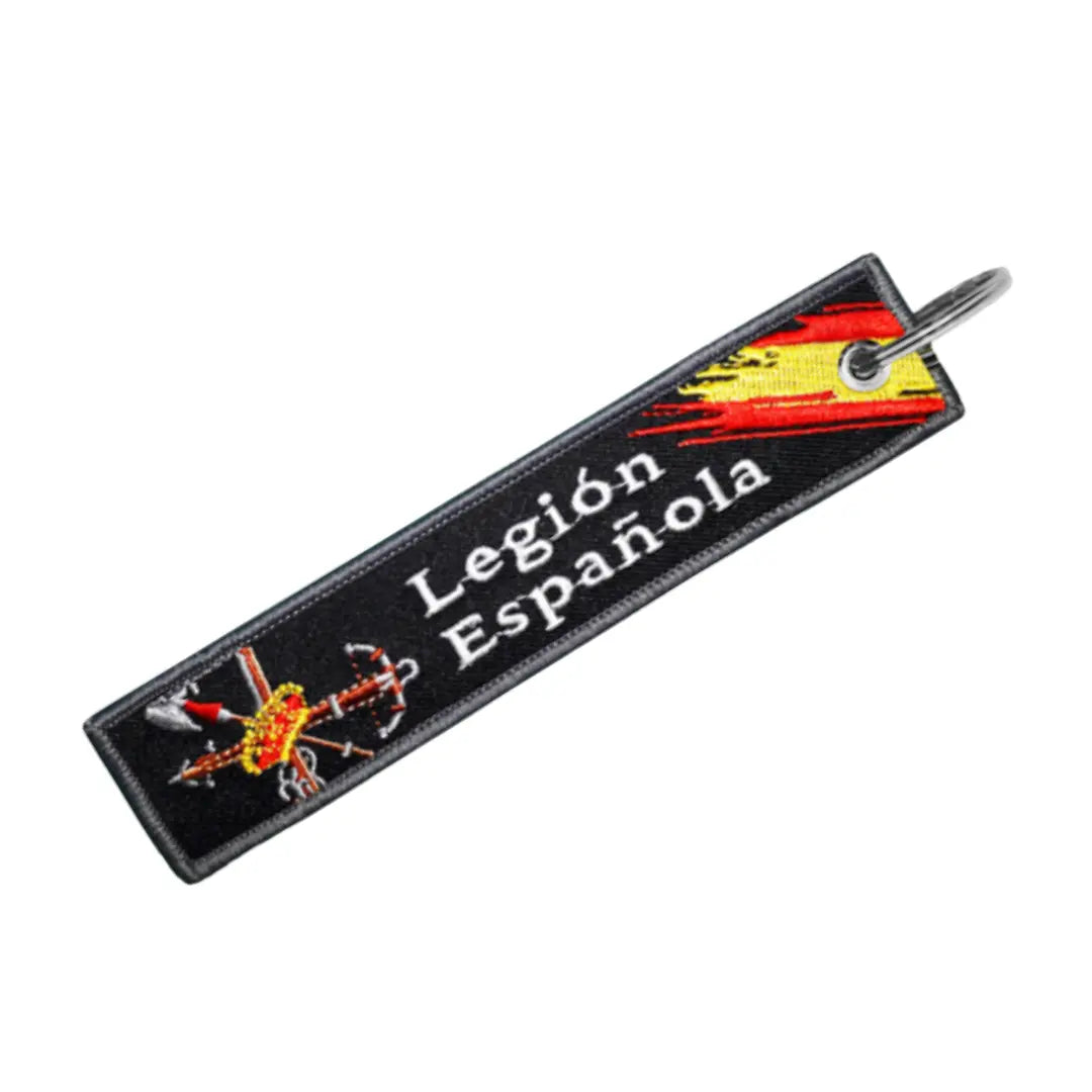 Comprar Llavero Legión Española Los Novios de la Muerte con calavera La Flamenca de Borgoña Bandera España