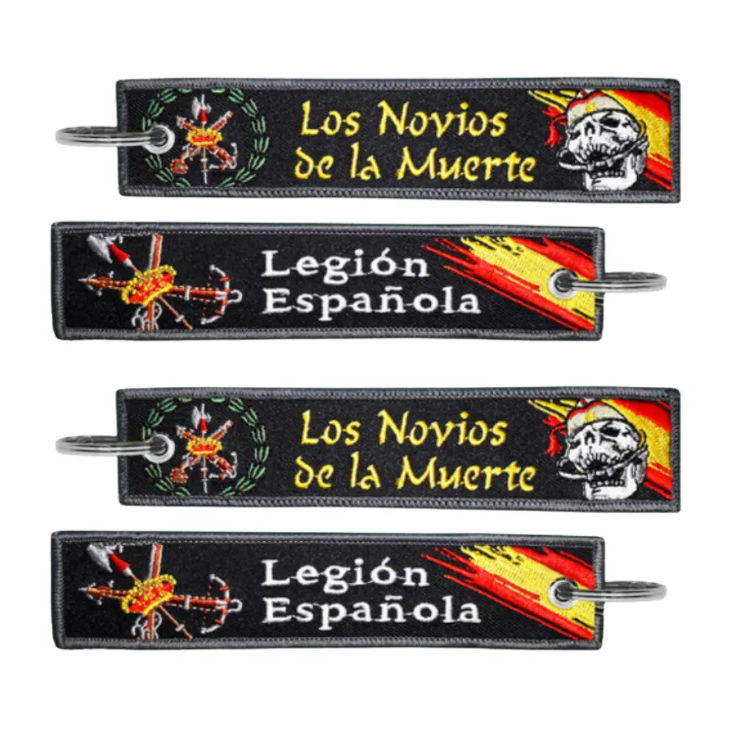 Comprar Llavero Legión Española Los Novios de la Muerte con calavera La Flamenca de Borgoña Bandera España