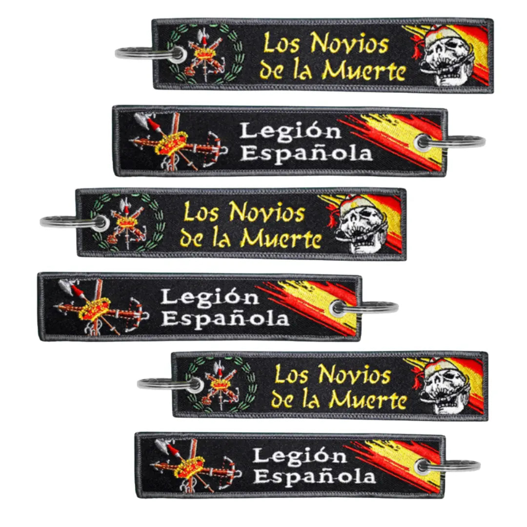 Comprar Llavero Legión Española Los Novios de la Muerte con calavera La Flamenca de Borgoña Bandera España
