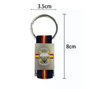 Comprar Llavero Metálico y Cinta Azul Marino BRIPAC Brigada Paracaidista 8 x 3,5 cm La Flamenca de Borgoña Bandera España