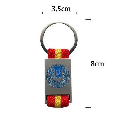 Comprar Llavero Metálico y Cinta Bandera de España Policía Municipal de Madrid 8 x 3,5 cm La Flamenca de Borgoña Bandera España