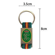 Comprar Llavero Metálico y Cinta Verde Guardia Civil Emblema Histórico 8 x 3,5 cm La Flamenca de Borgoña Bandera España