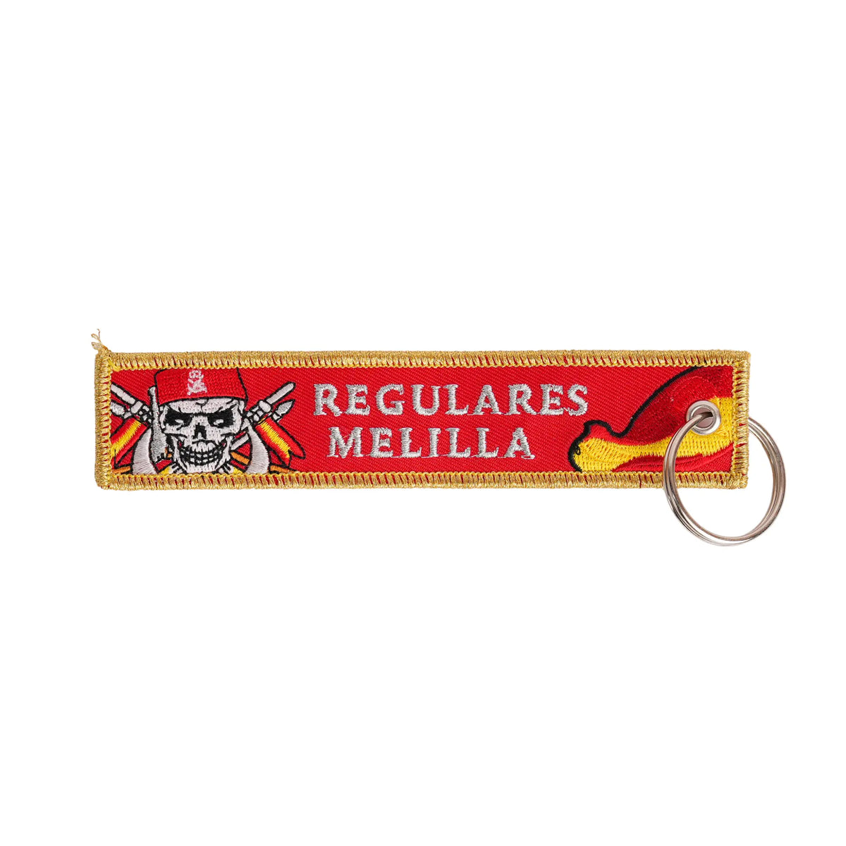 Comprar Llavero Regulares de Melilla 52 - 14,5 x 3 cm La Flamenca de Borgoña Bandera España