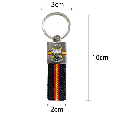 Comprar Llavero de Cinta Azul Marino BRIPAC Brigada Paracaidista 10 x 2 cm La Flamenca de Borgoña Bandera España