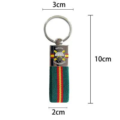 Comprar Llavero de Cinta Verde BRIPAC Brigada Paracaidista 10 x 2 cm La Flamenca de Borgoña Bandera España