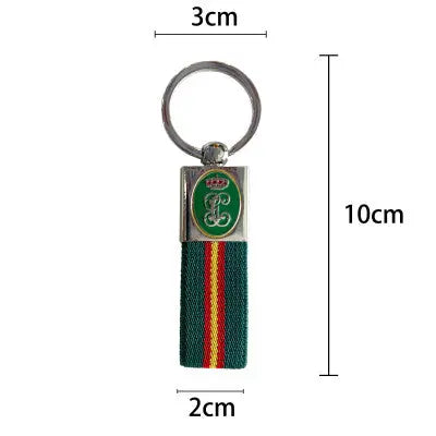 Comprar Llavero de Cinta Verde Guardia Civil Emblema Histórico 10 x 2 cm La Flamenca de Borgoña Bandera España