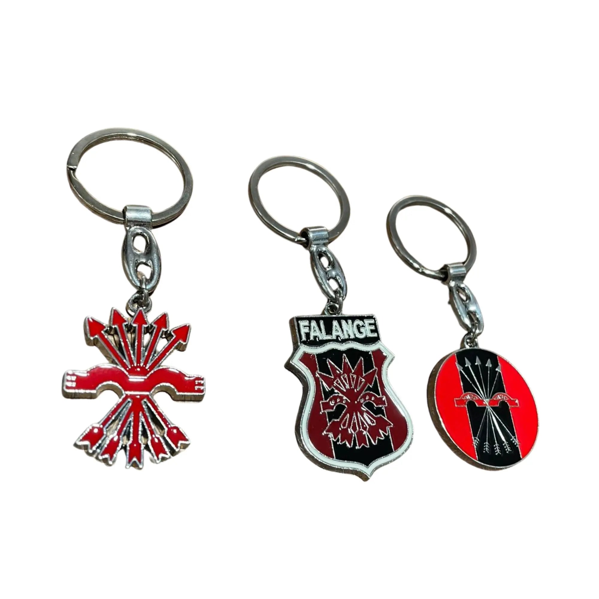 Comprar Lote 3 llaveros Falange Española de las JONS La Flamenca de Borgoña Bandera España