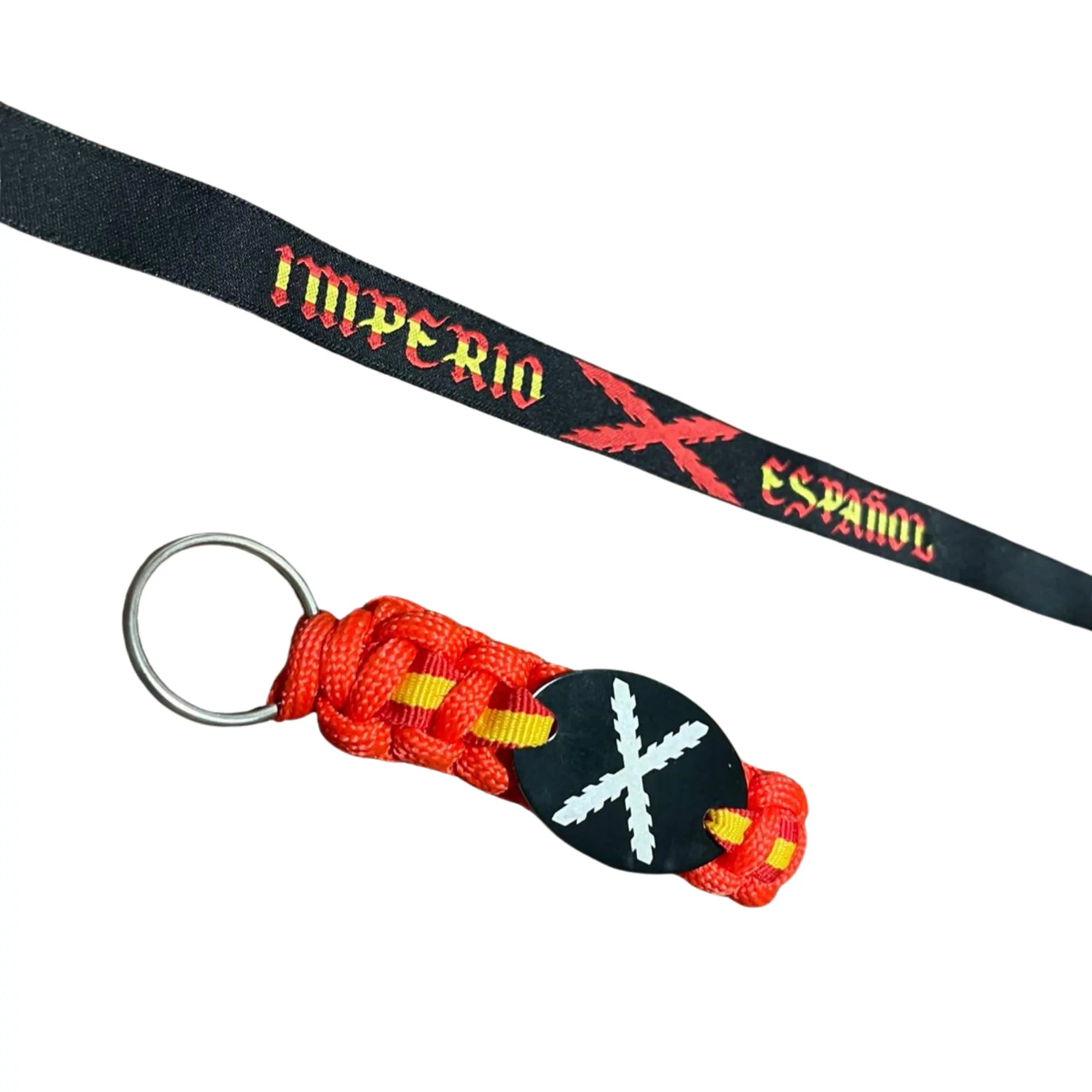 Comprar Lote Cruz de Borgoña: pulsera Imperio Español y llavero paracord bandera de España La Flamenca de Borgoña Bandera España
