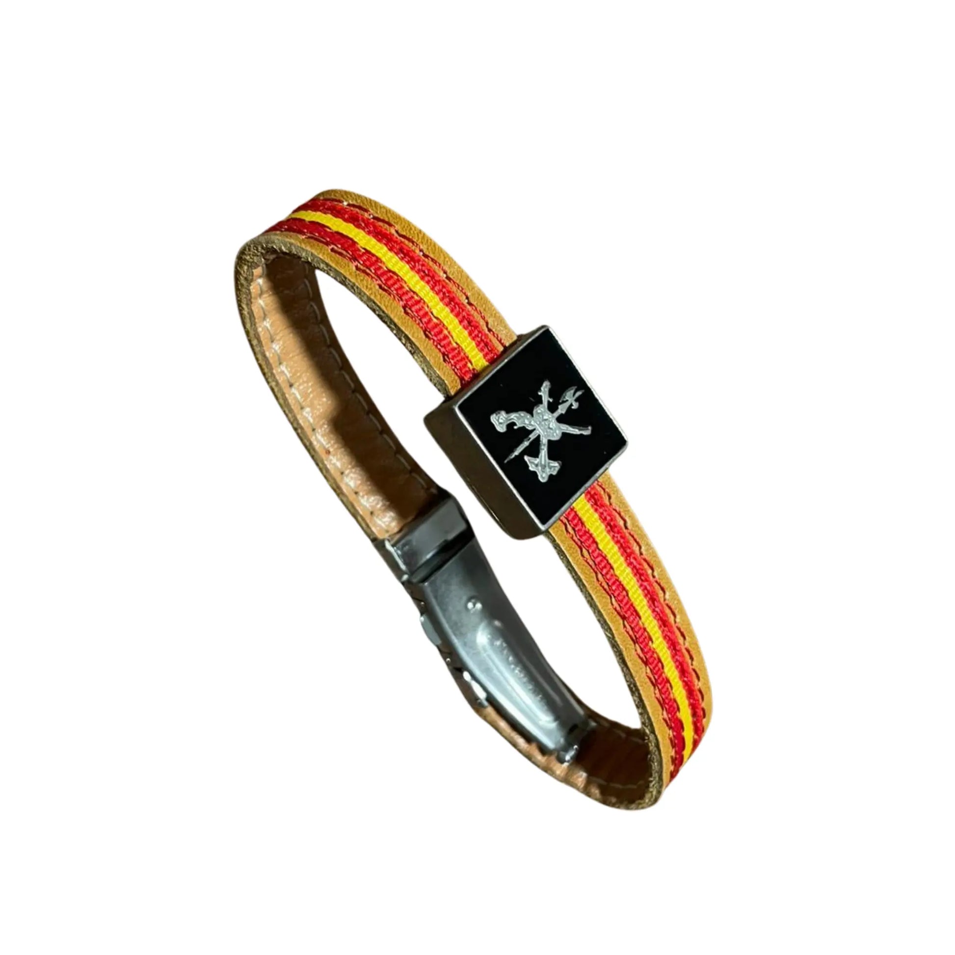 Comprar Lote Legión Española: cartera de piel, pulsera y llavero La Flamenca de Borgoña Bandera España