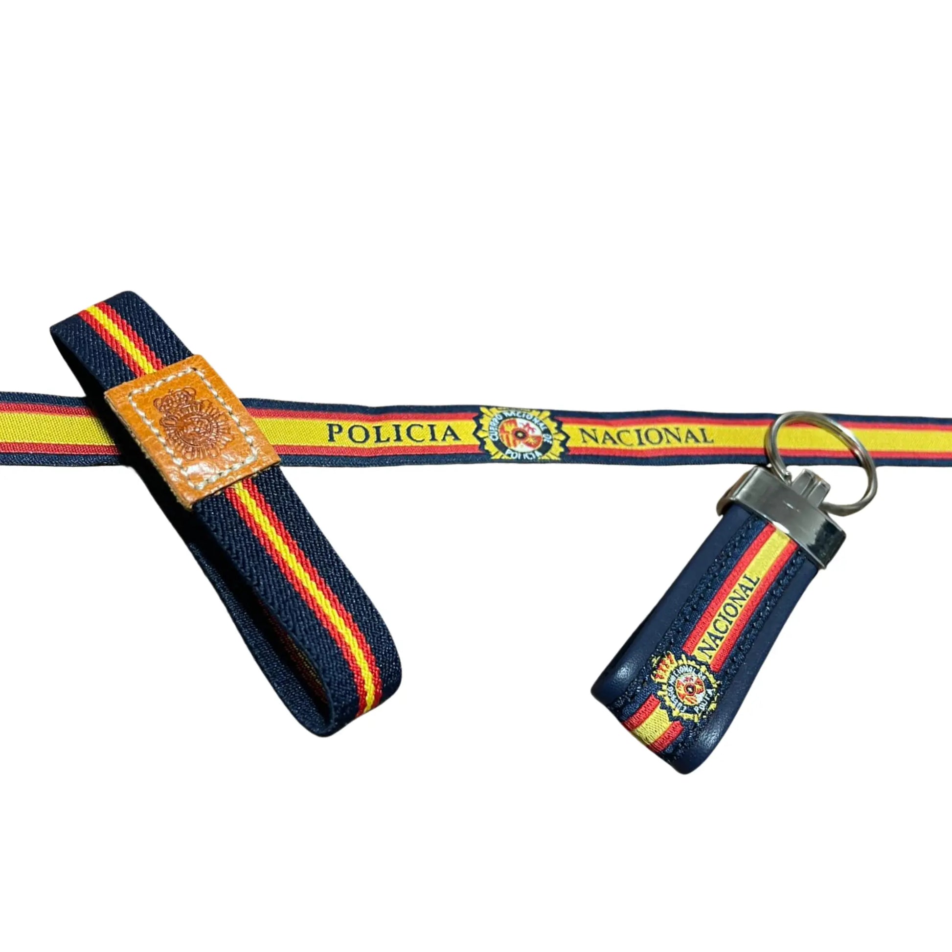 Comprar Lote Policía Nacional: pulsera bandera de España y llavero con escudo La Flamenca de Borgoña Bandera España