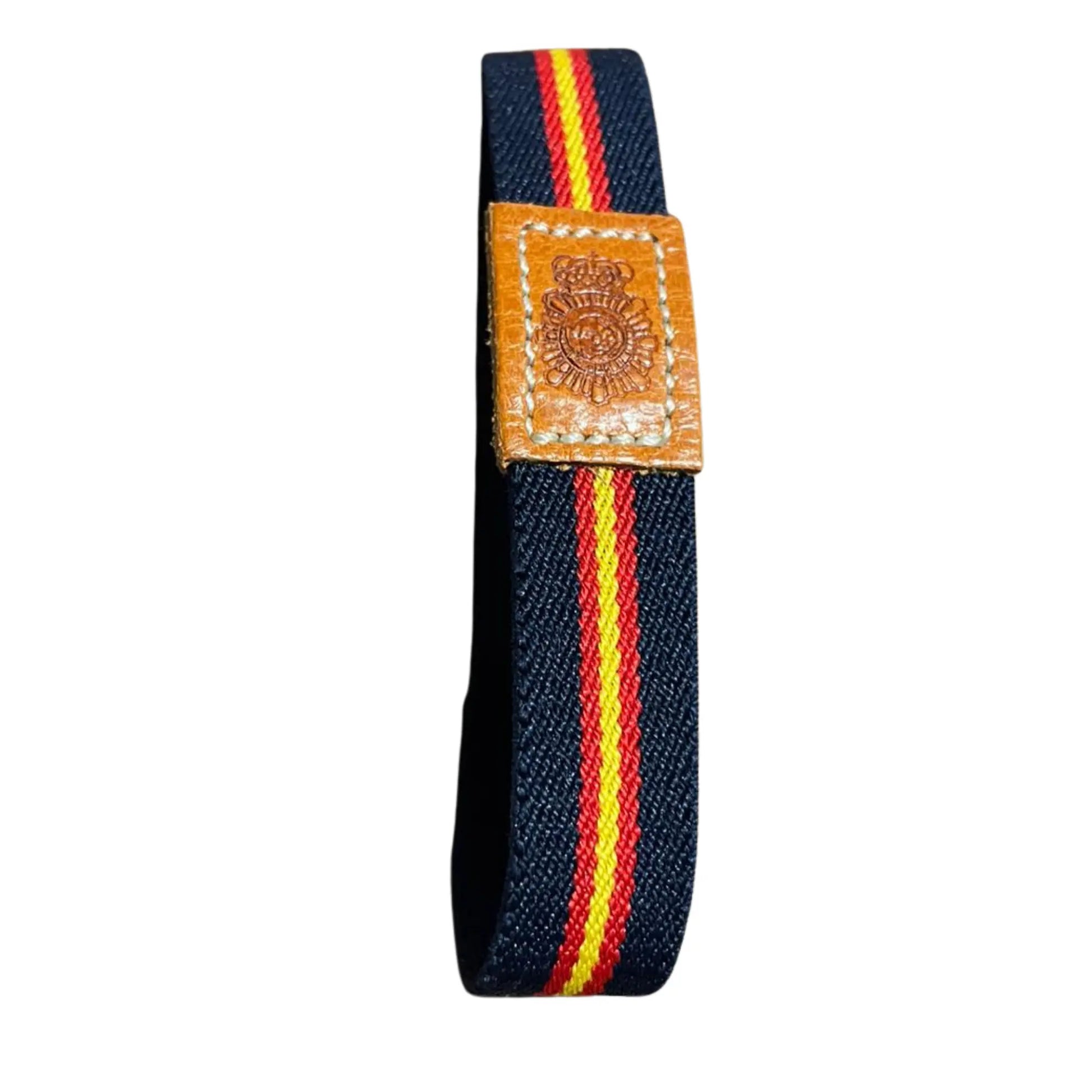 Comprar Lote Policía Nacional: pulsera bandera de España y llavero con escudo La Flamenca de Borgoña Bandera España