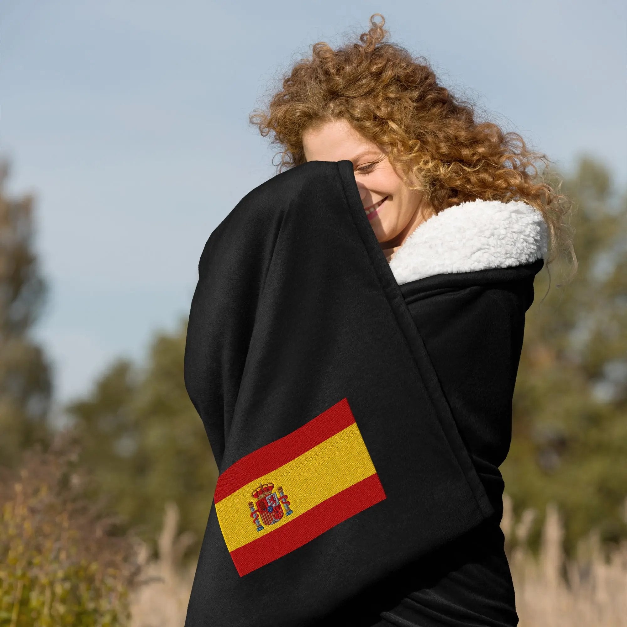 Comprar Manta borreguillo premium Bandera España La Flamenca de Borgoña Bandera España