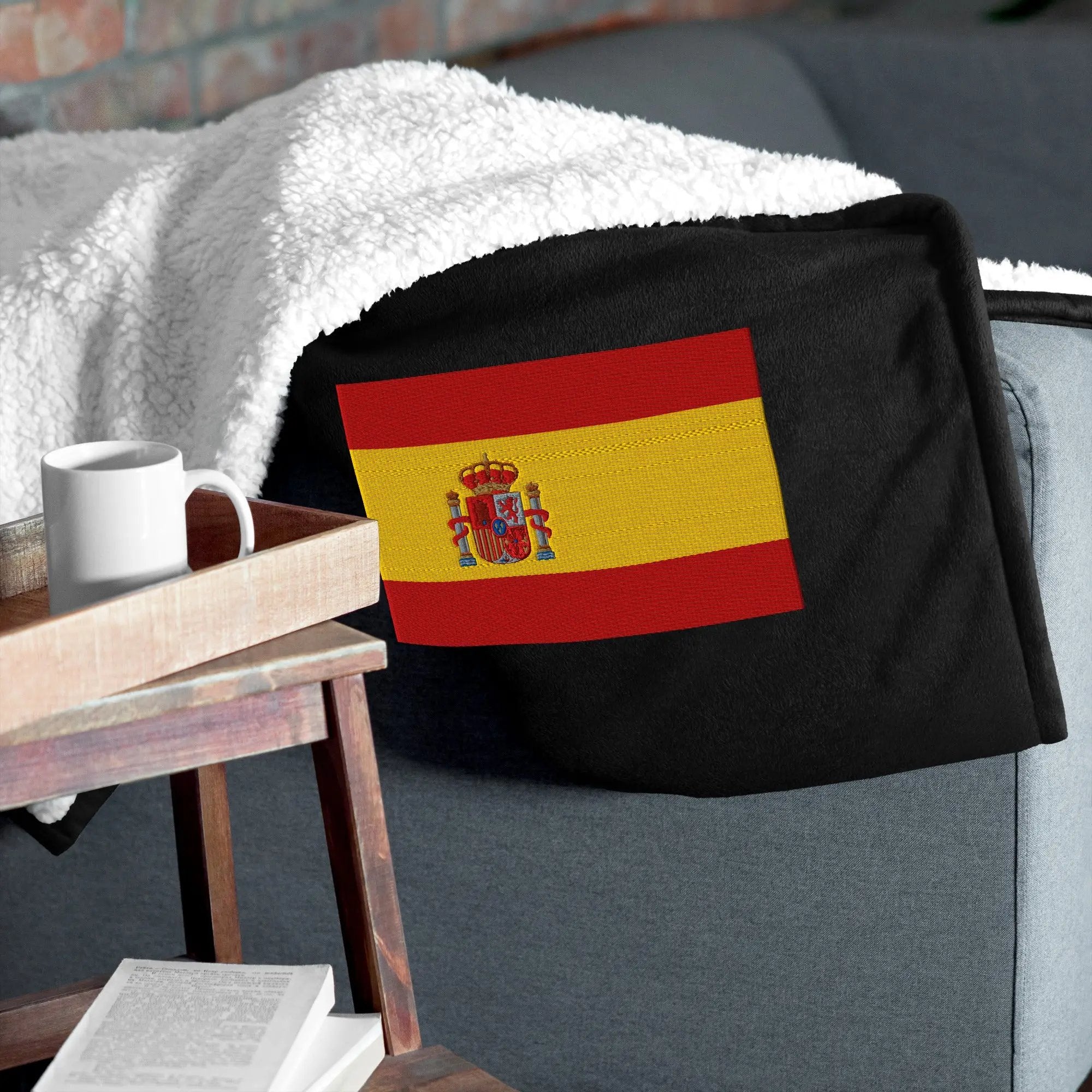 Comprar Manta borreguillo premium Bandera España La Flamenca de Borgoña Bandera España