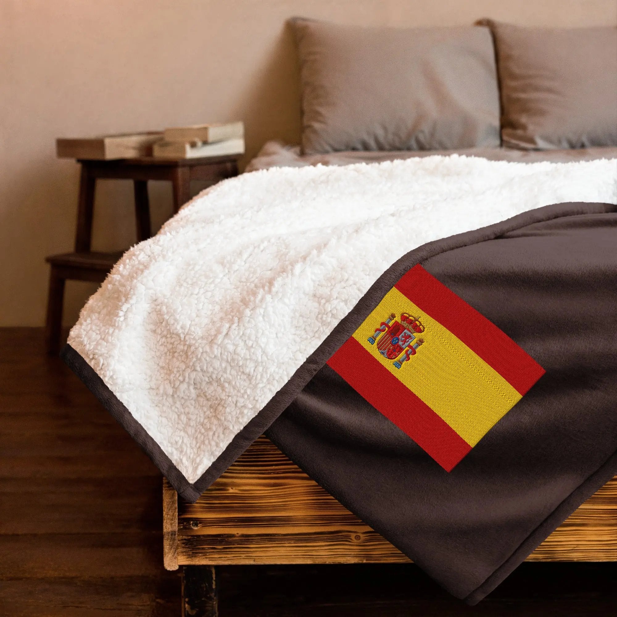 Comprar Manta borreguillo premium Bandera España La Flamenca de Borgoña Bandera España