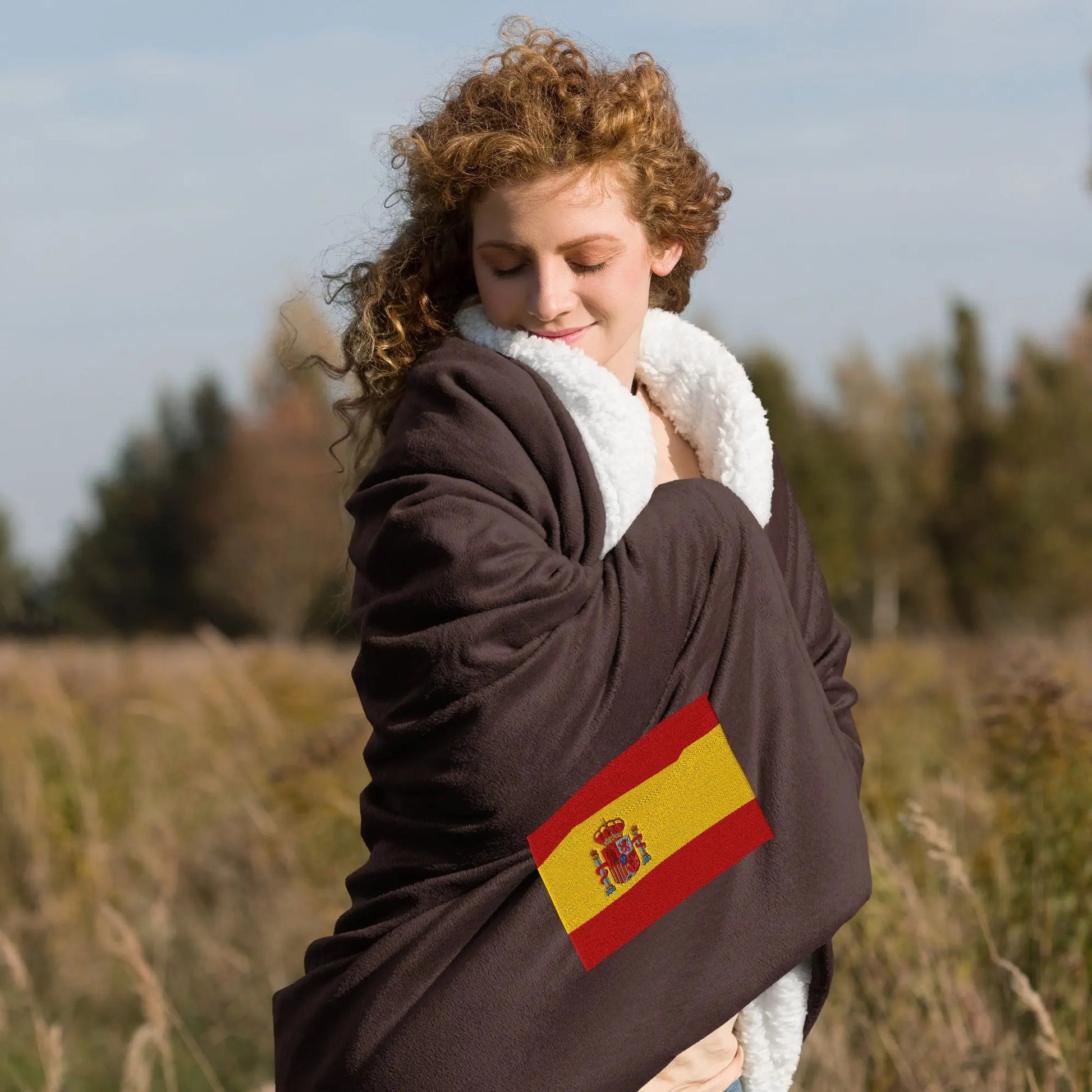 Comprar Manta borreguillo premium Bandera España La Flamenca de Borgoña Bandera España