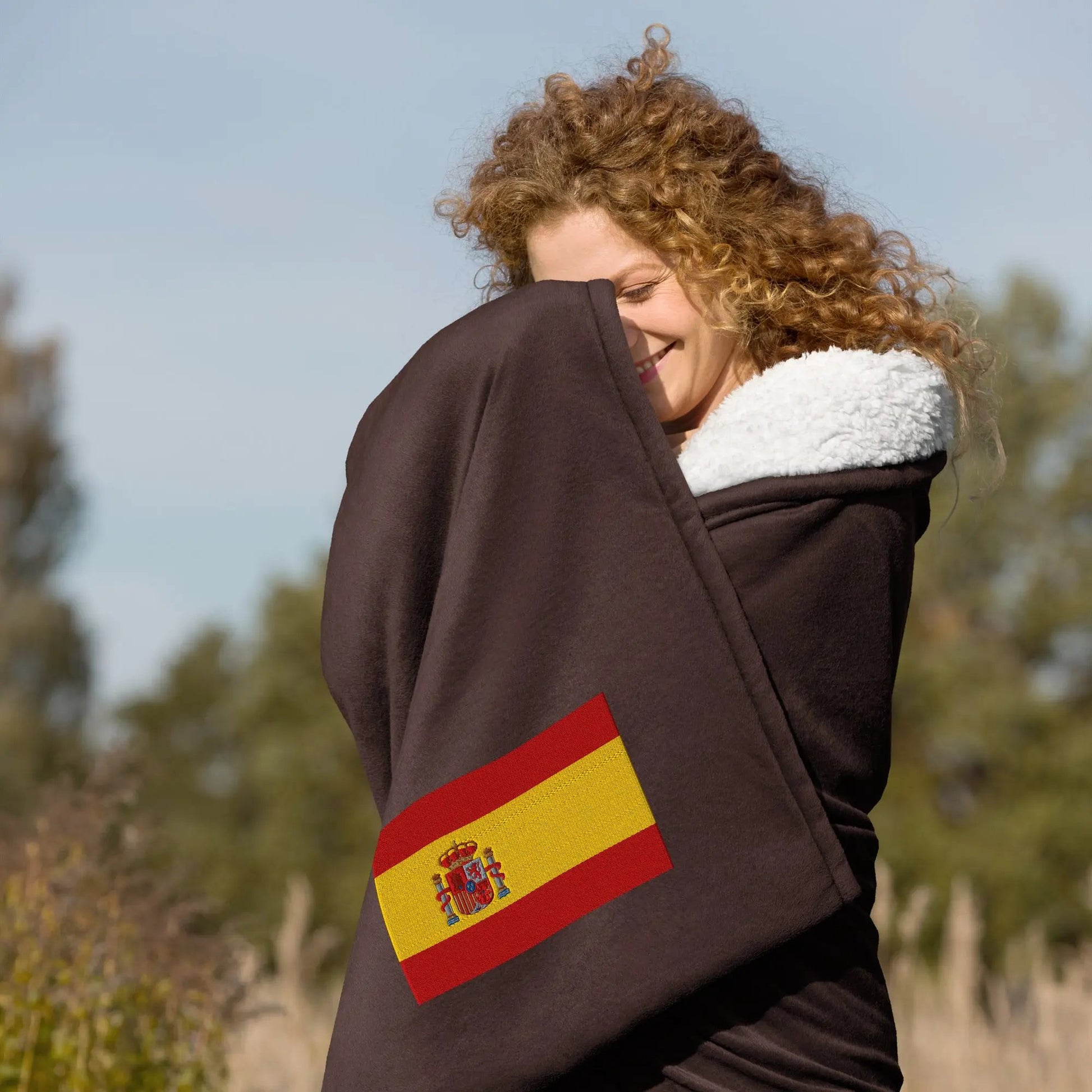 Comprar Manta borreguillo premium Bandera España La Flamenca de Borgoña Bandera España