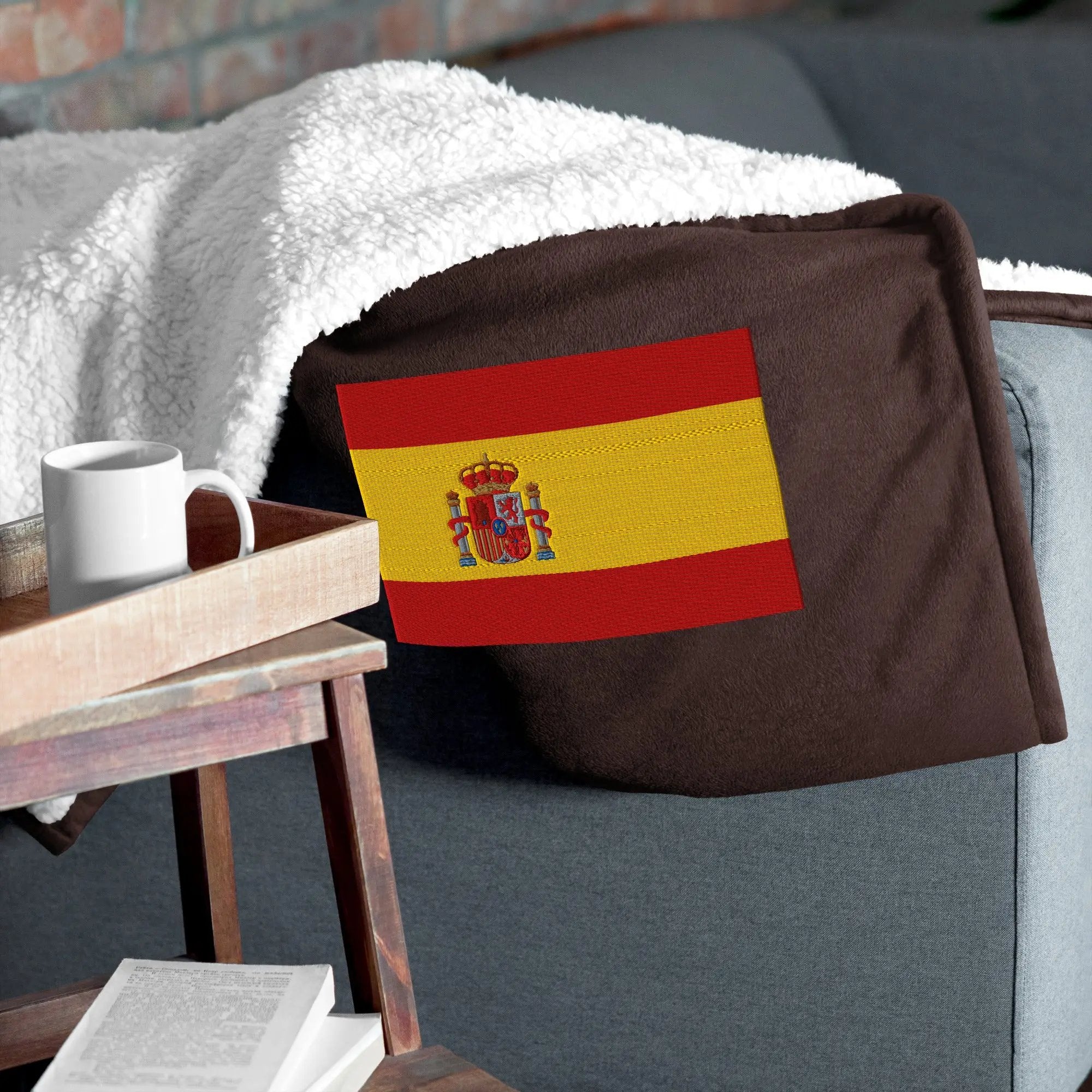Comprar Manta borreguillo premium Bandera España La Flamenca de Borgoña Bandera España