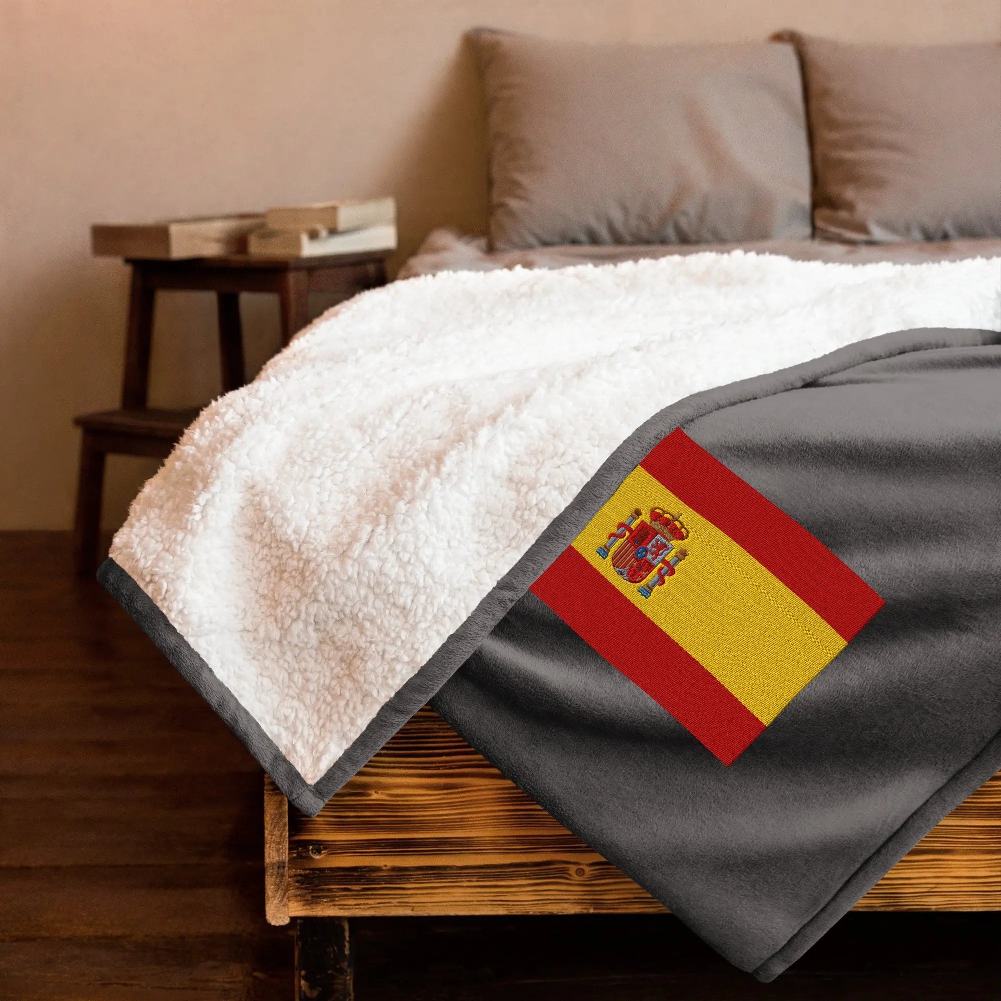 Comprar Manta borreguillo premium Bandera España La Flamenca de Borgoña Bandera España