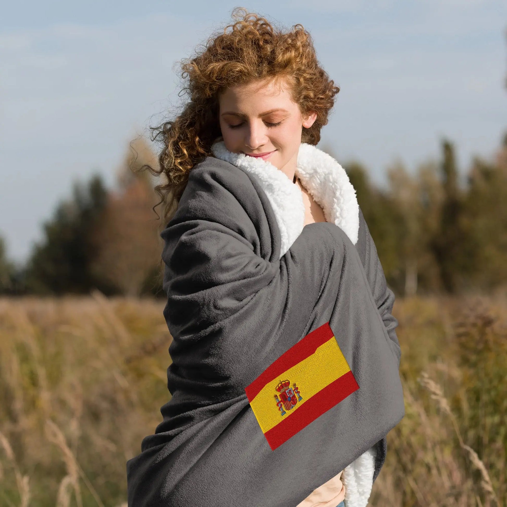 Comprar Manta borreguillo premium Bandera España La Flamenca de Borgoña Bandera España