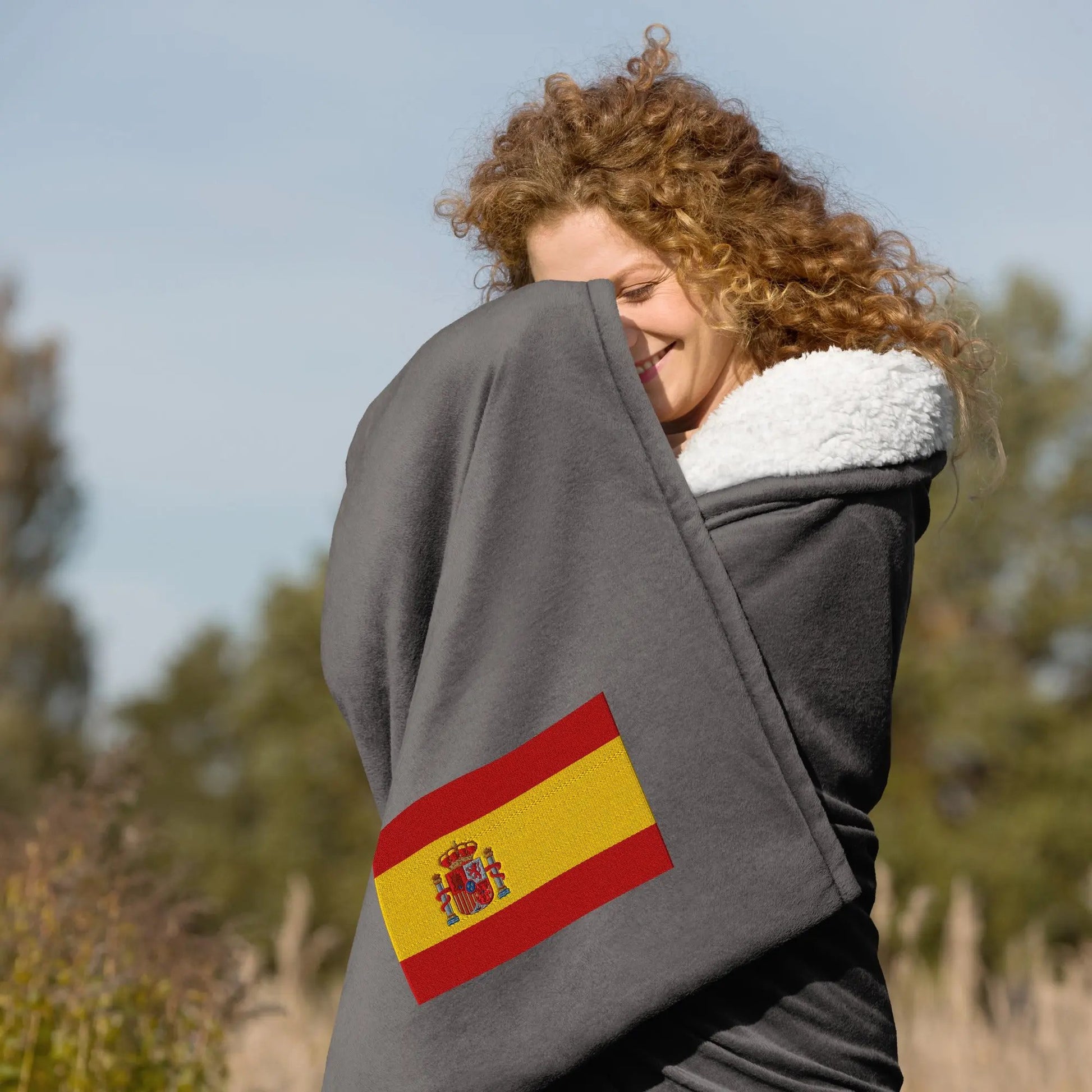 Comprar Manta borreguillo premium Bandera España La Flamenca de Borgoña Bandera España