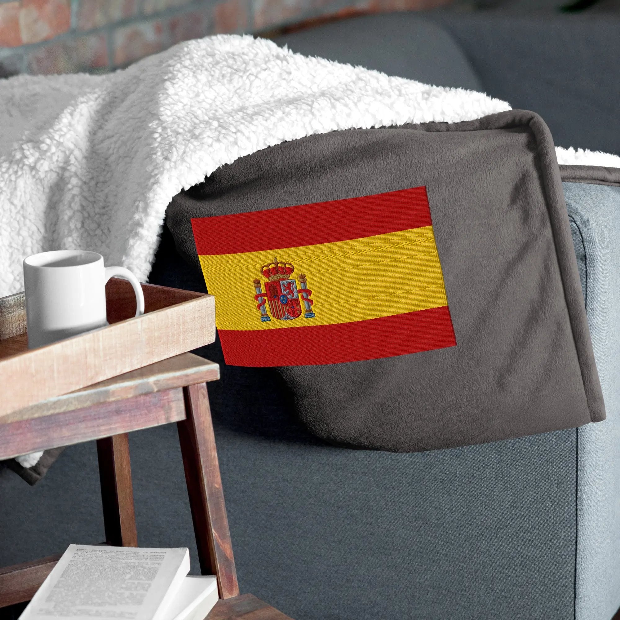 Comprar Manta borreguillo premium Bandera España La Flamenca de Borgoña Bandera España