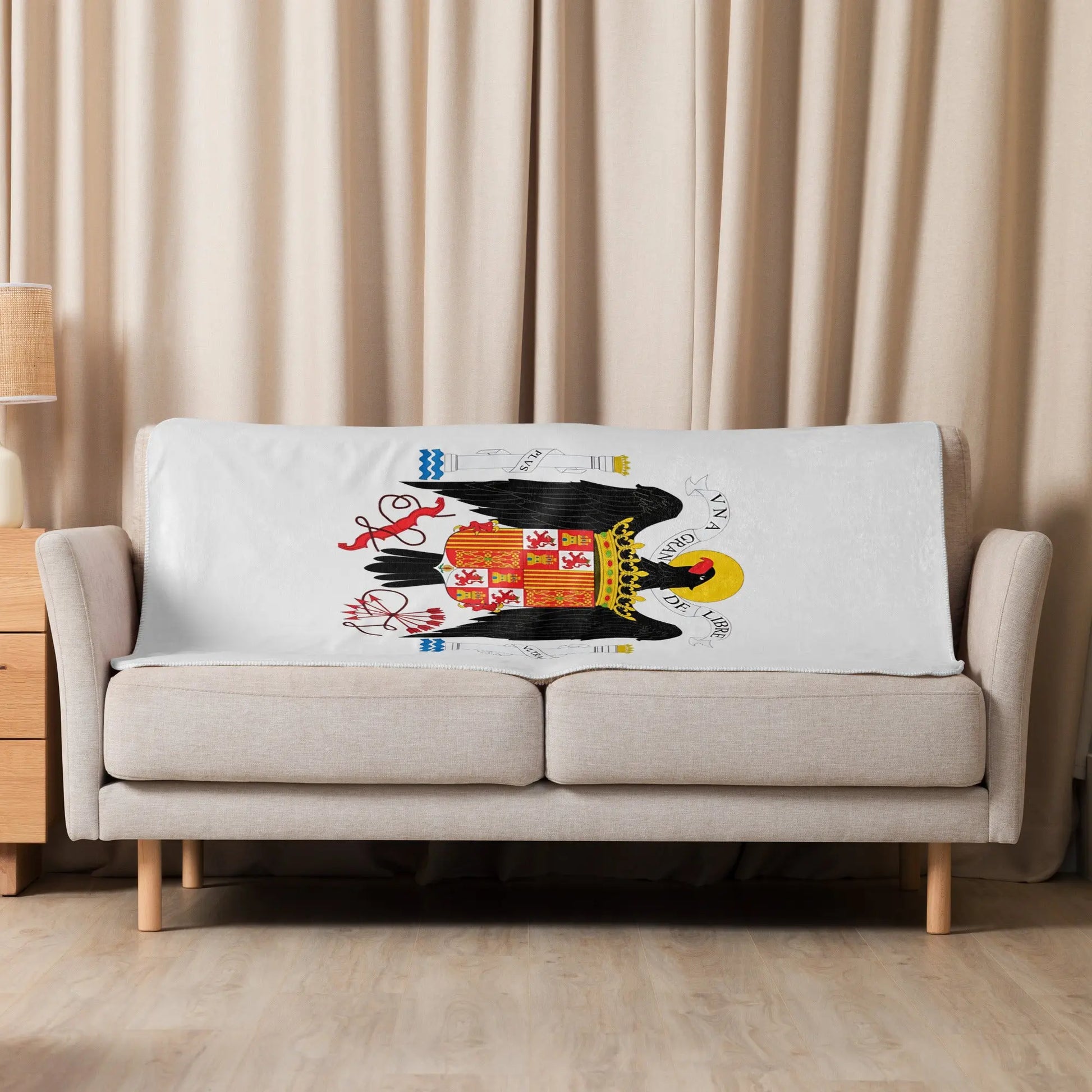 Comprar Manta sherpa Águila San Juan - gris La Flamenca de Borgoña Bandera España