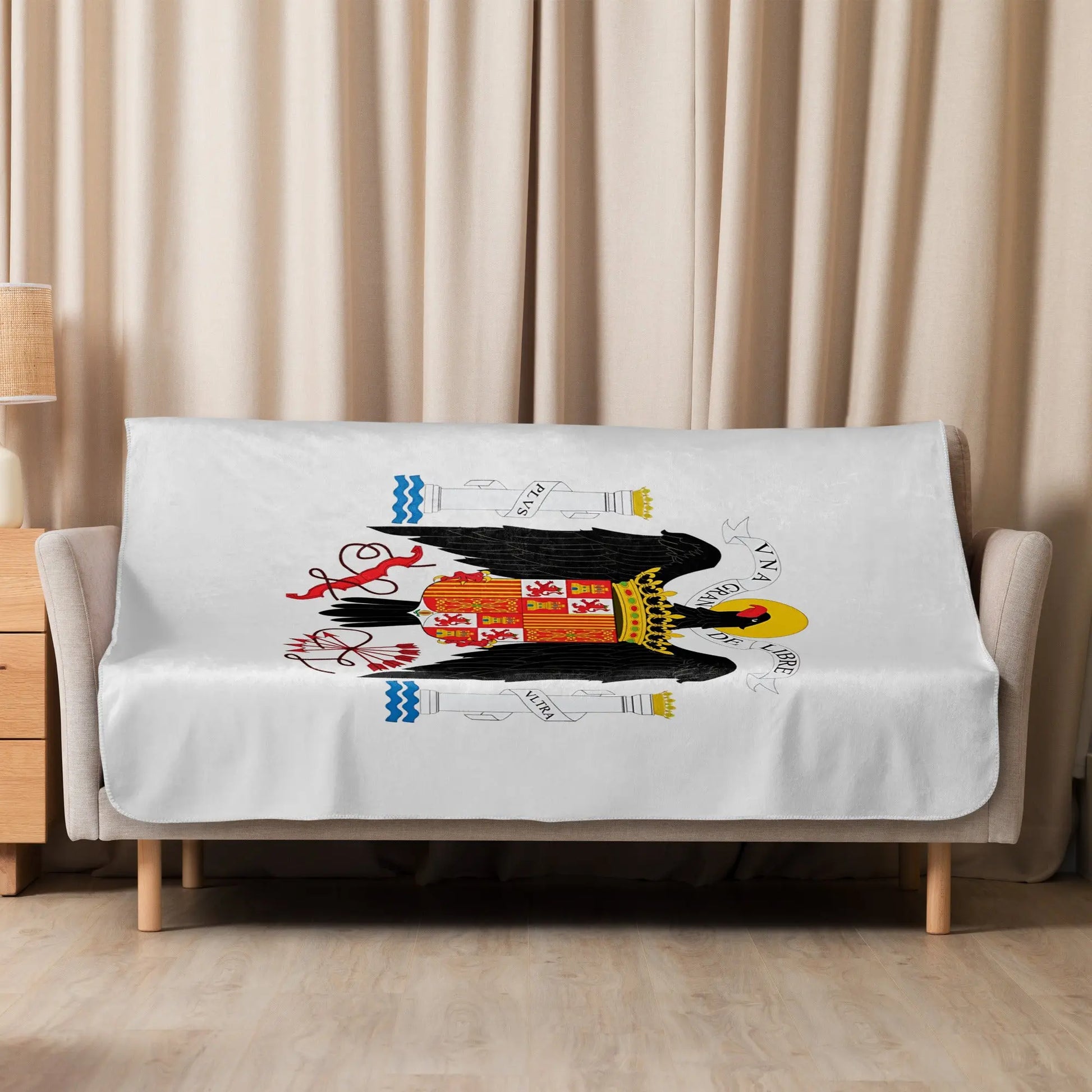 Comprar Manta sherpa Águila San Juan - gris La Flamenca de Borgoña Bandera España