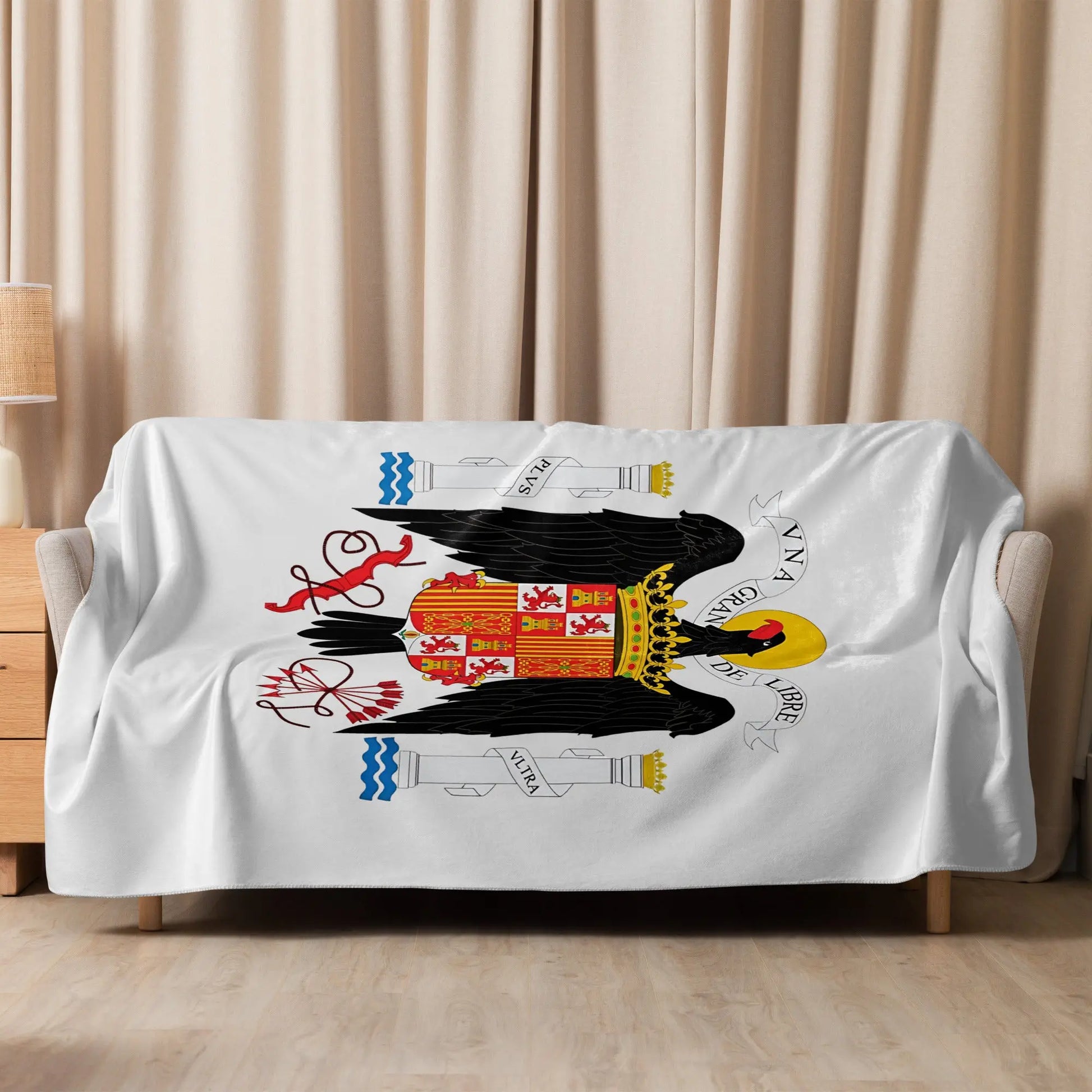 Comprar Manta sherpa Águila San Juan - gris La Flamenca de Borgoña Bandera España