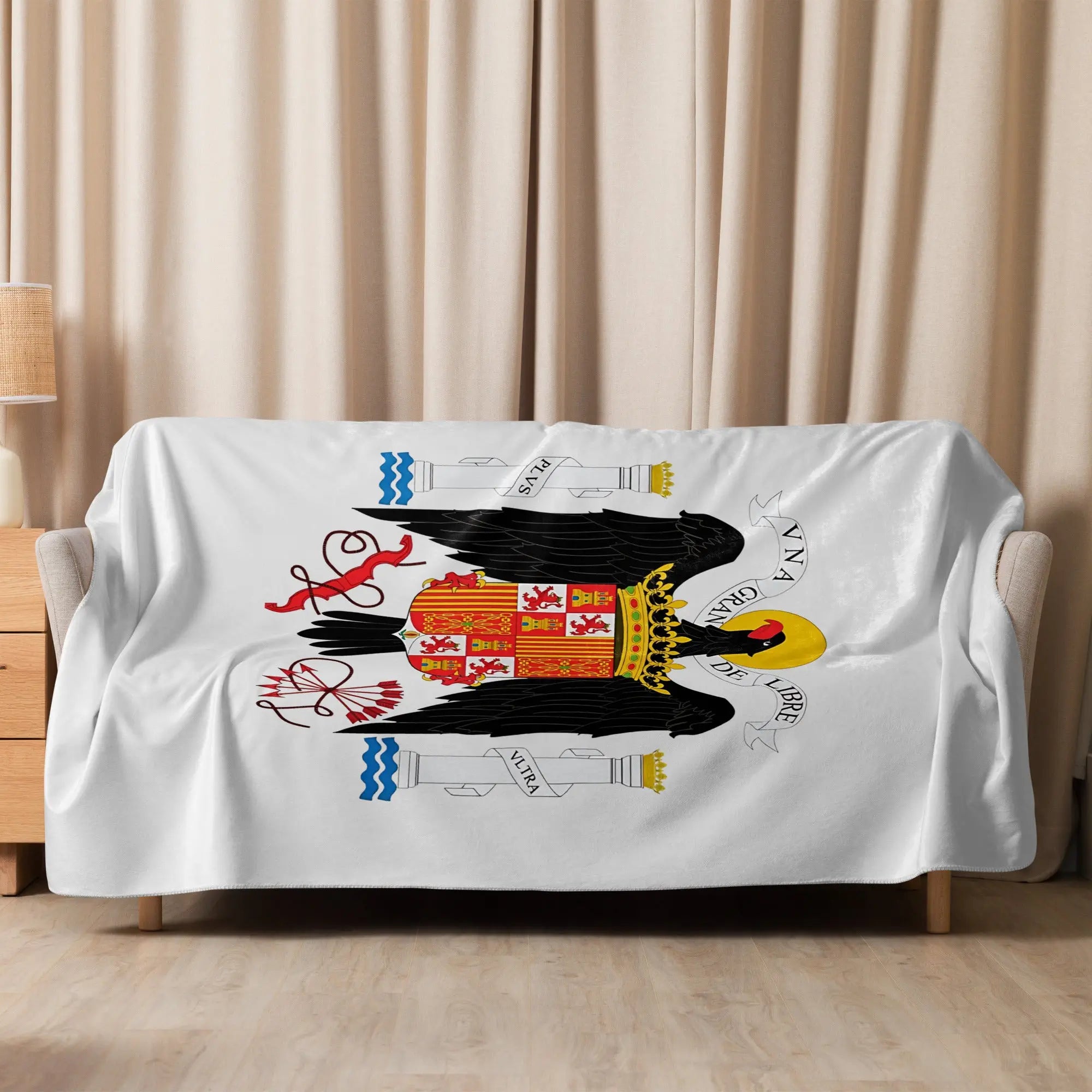 Comprar Manta sherpa Águila San Juan - gris La Flamenca de Borgoña Bandera España