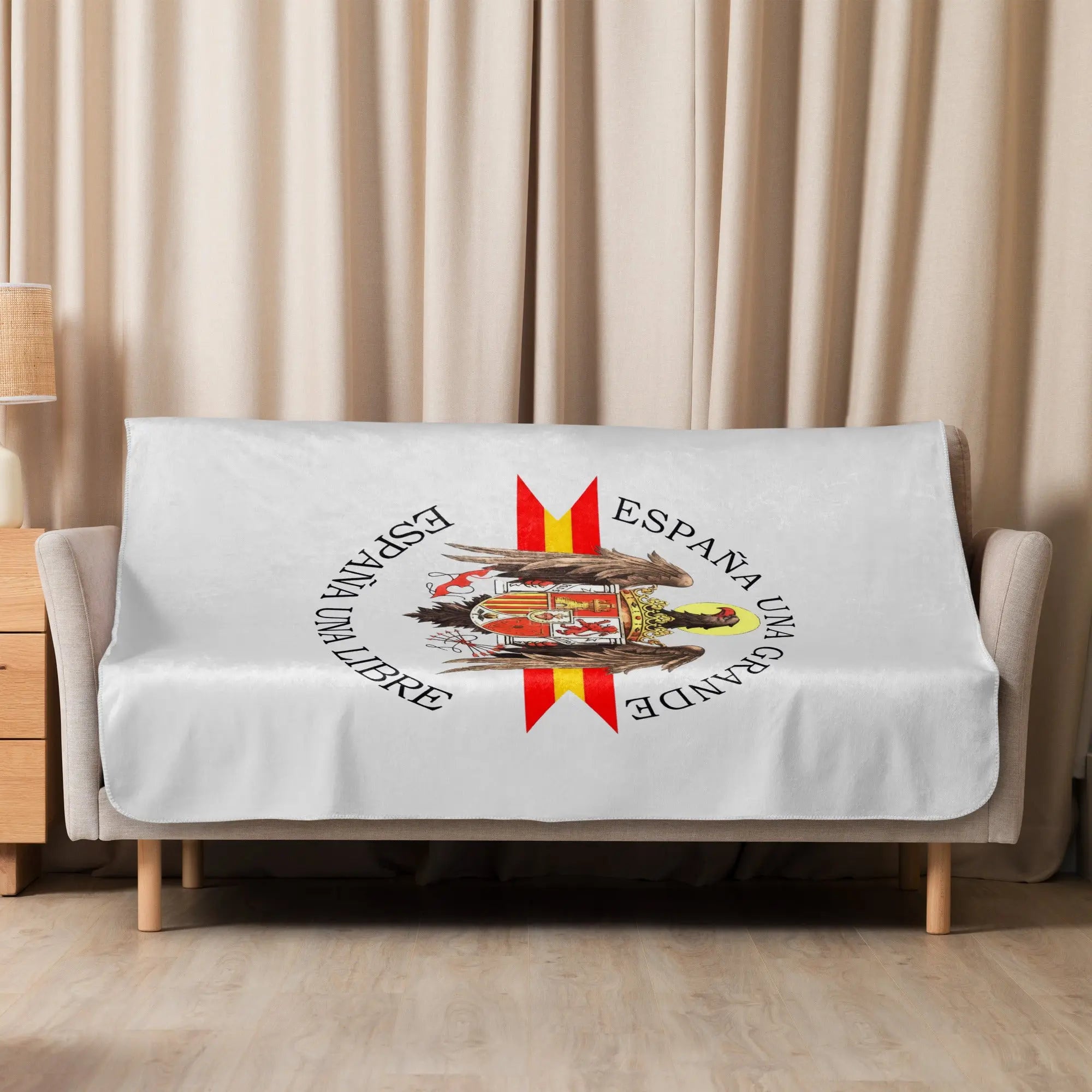 Comprar Manta sherpa Águila de San Juan - gris La Flamenca de Borgoña Bandera España