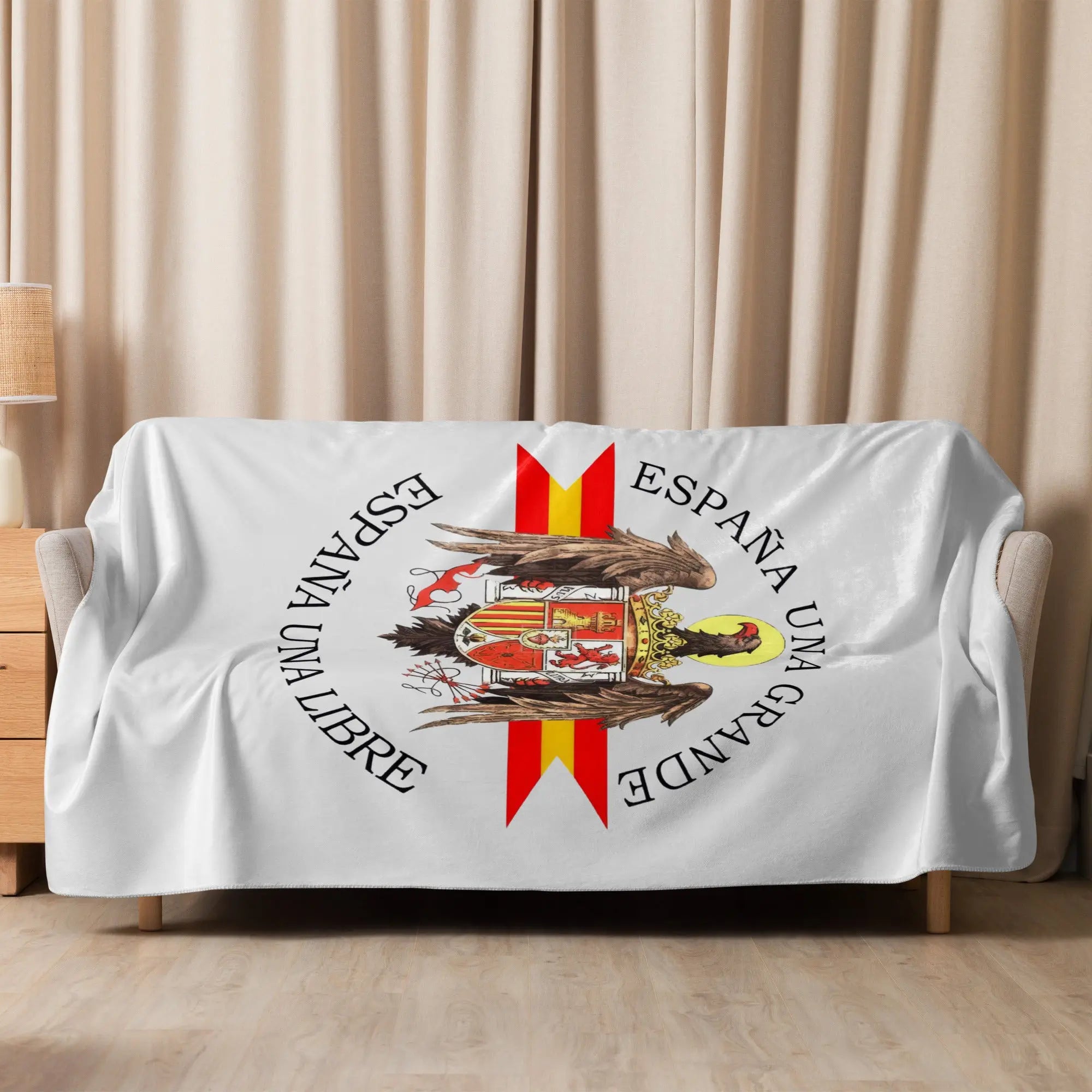 Comprar Manta sherpa Águila de San Juan - gris La Flamenca de Borgoña Bandera España