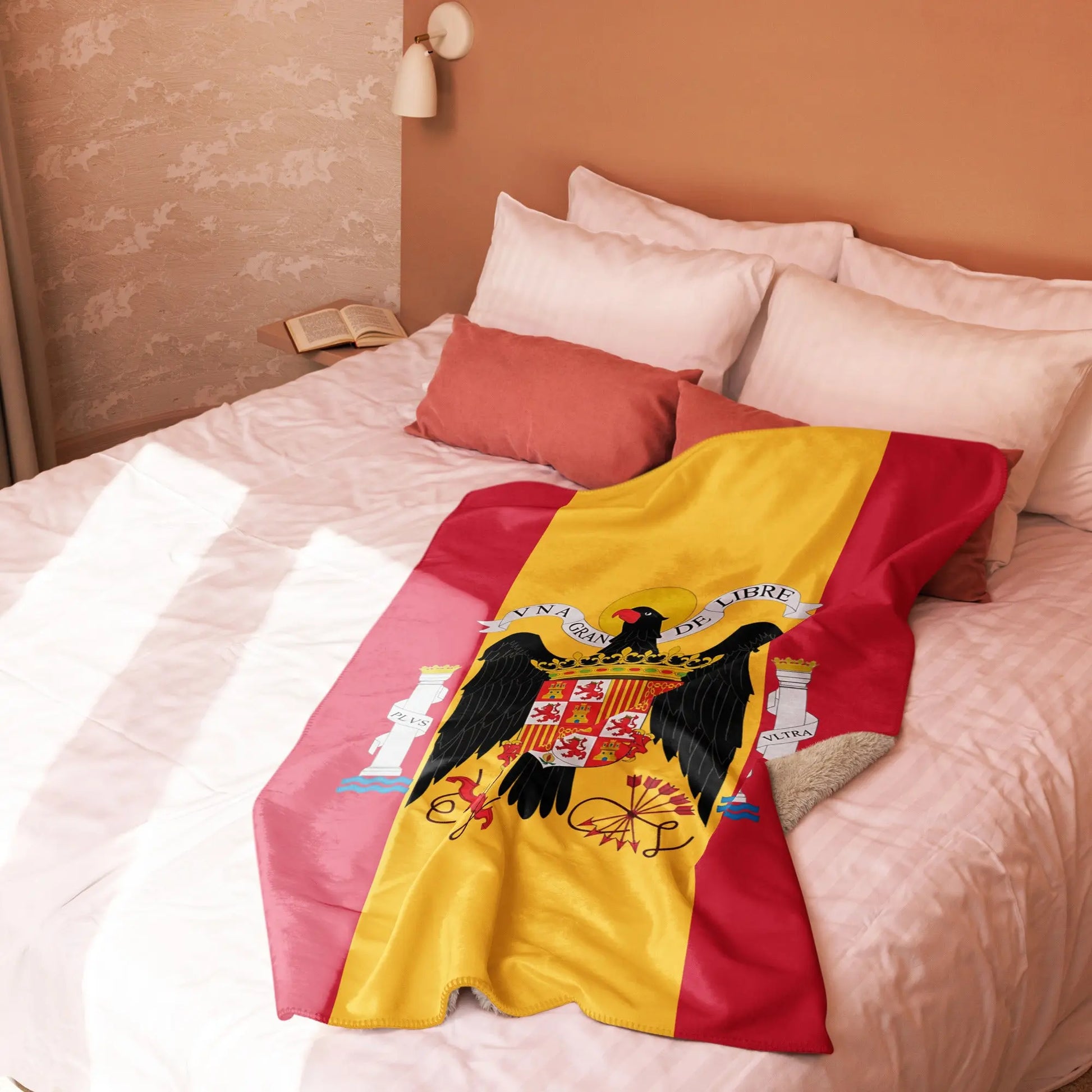 Comprar Manta sherpa Águila de San Juan y Bandera de España La Flamenca de Borgoña Bandera España
