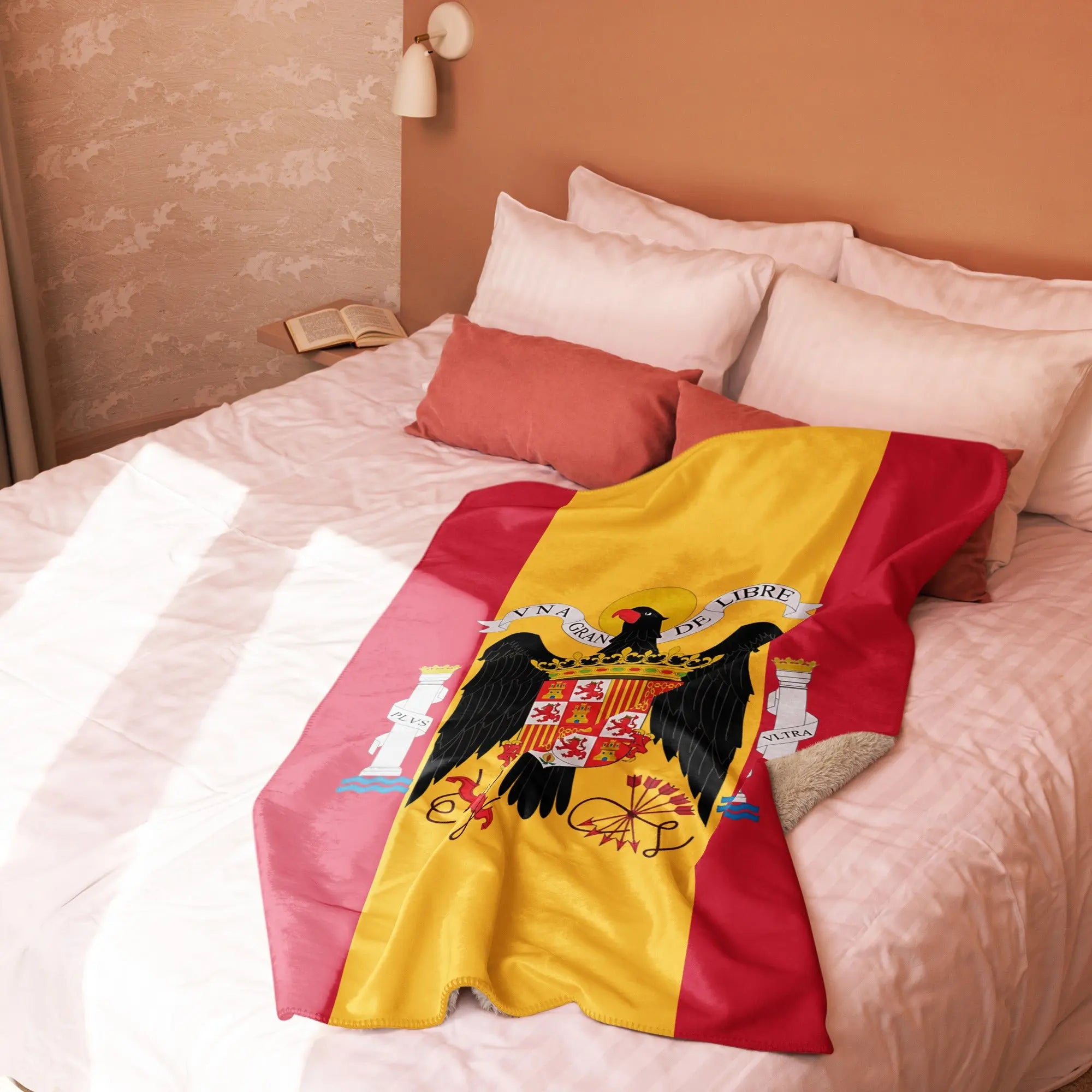Comprar Manta sherpa Águila de San Juan y Bandera de España La Flamenca de Borgoña Bandera España
