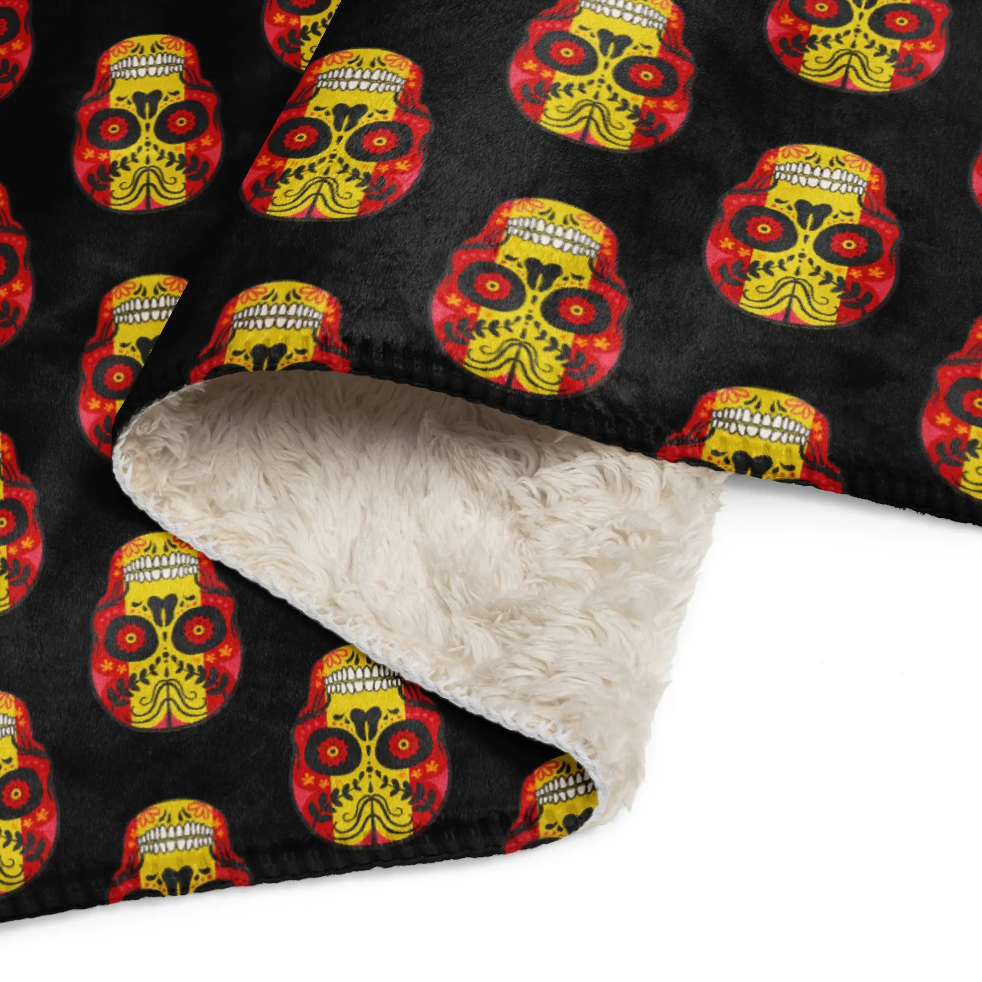 Comprar Manta sherpa Calavera mosaico La Flamenca de Borgoña, Bandera de España, Cruz de Borgoña, Patricia Muñoz, VOX, Santiago Abascal