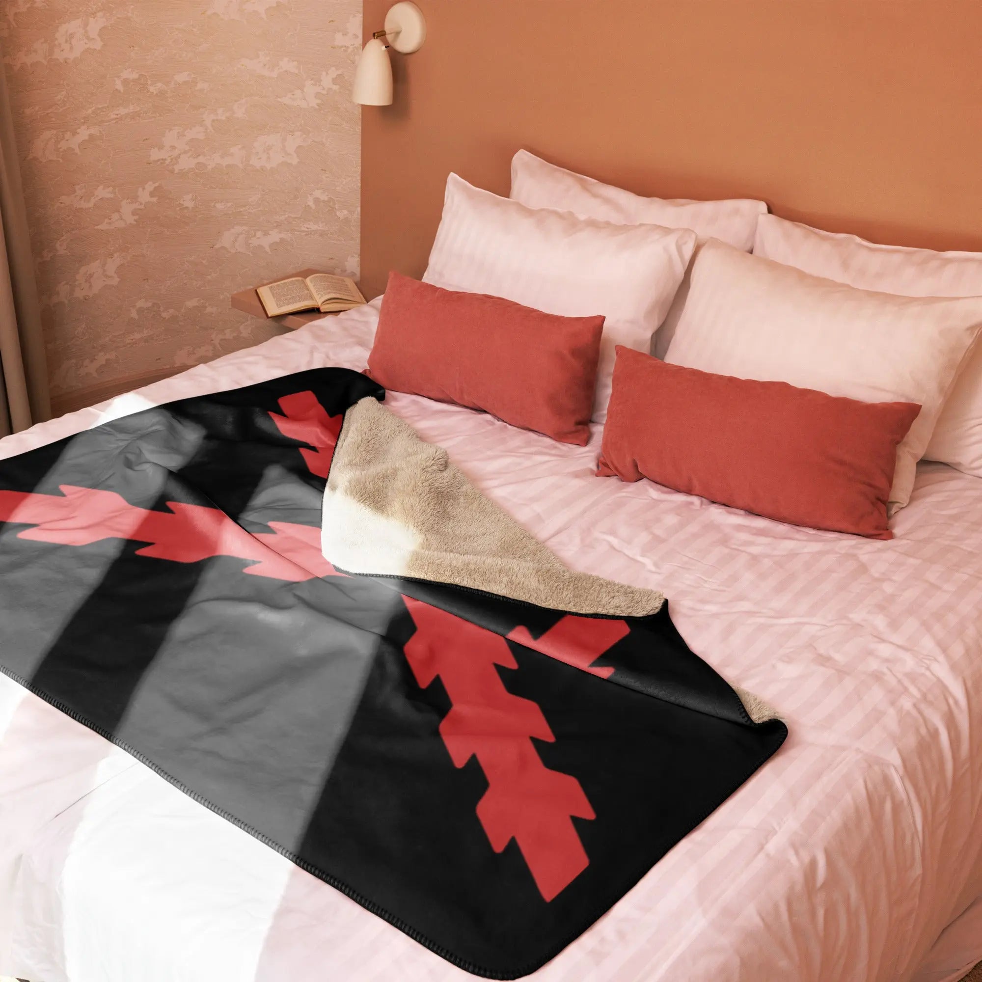 Comprar Manta sherpa Cruz Borgoña negro La Flamenca de Borgoña, Bandera de España, Cruz de Borgoña, Patricia Muñoz, VOX, Santiago Abascal