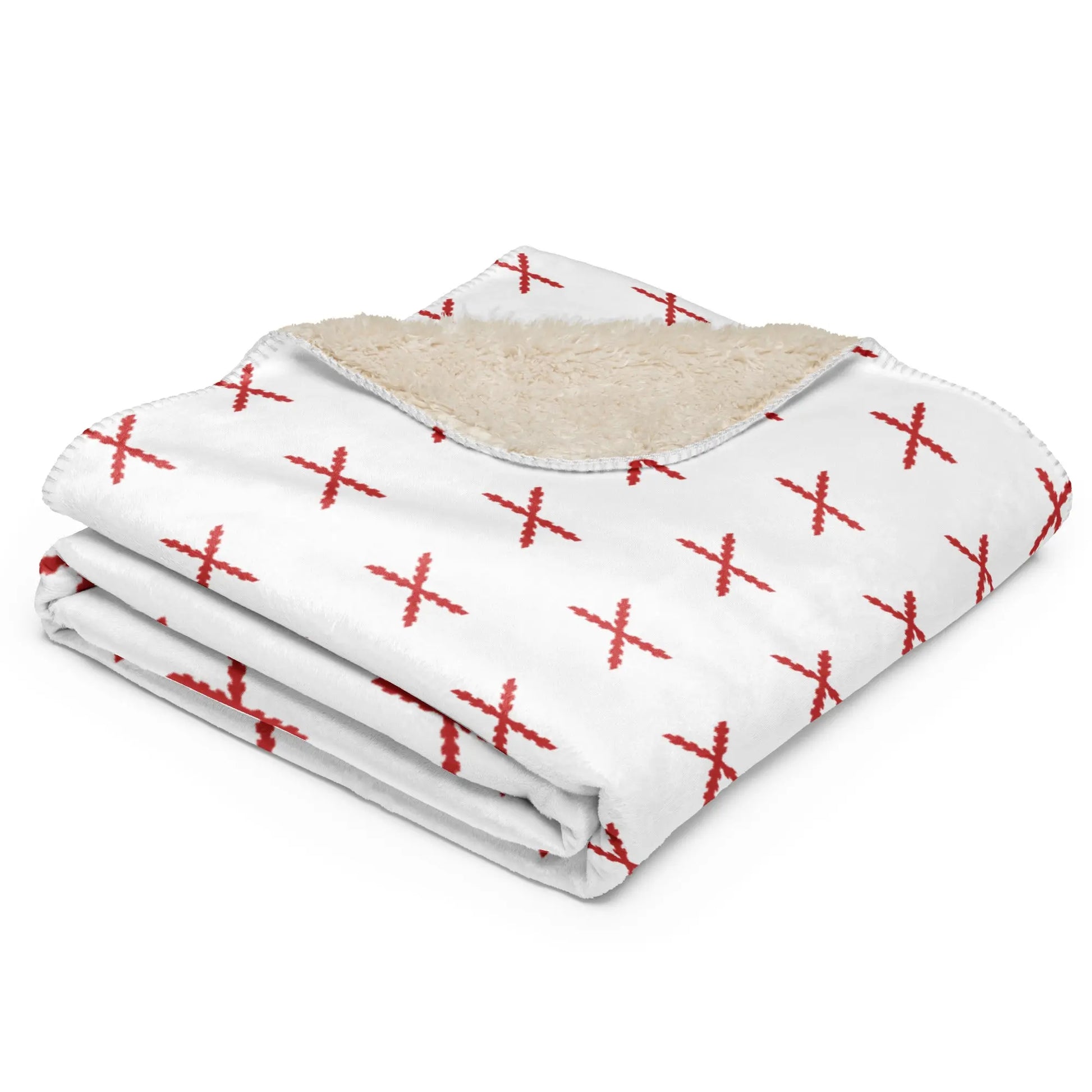 Comprar Manta sherpa Cruz de Borgoña mosaico blanco La Flamenca de Borgoña, Bandera de España, Cruz de Borgoña, Patricia Muñoz, VOX, Santiago Abascal