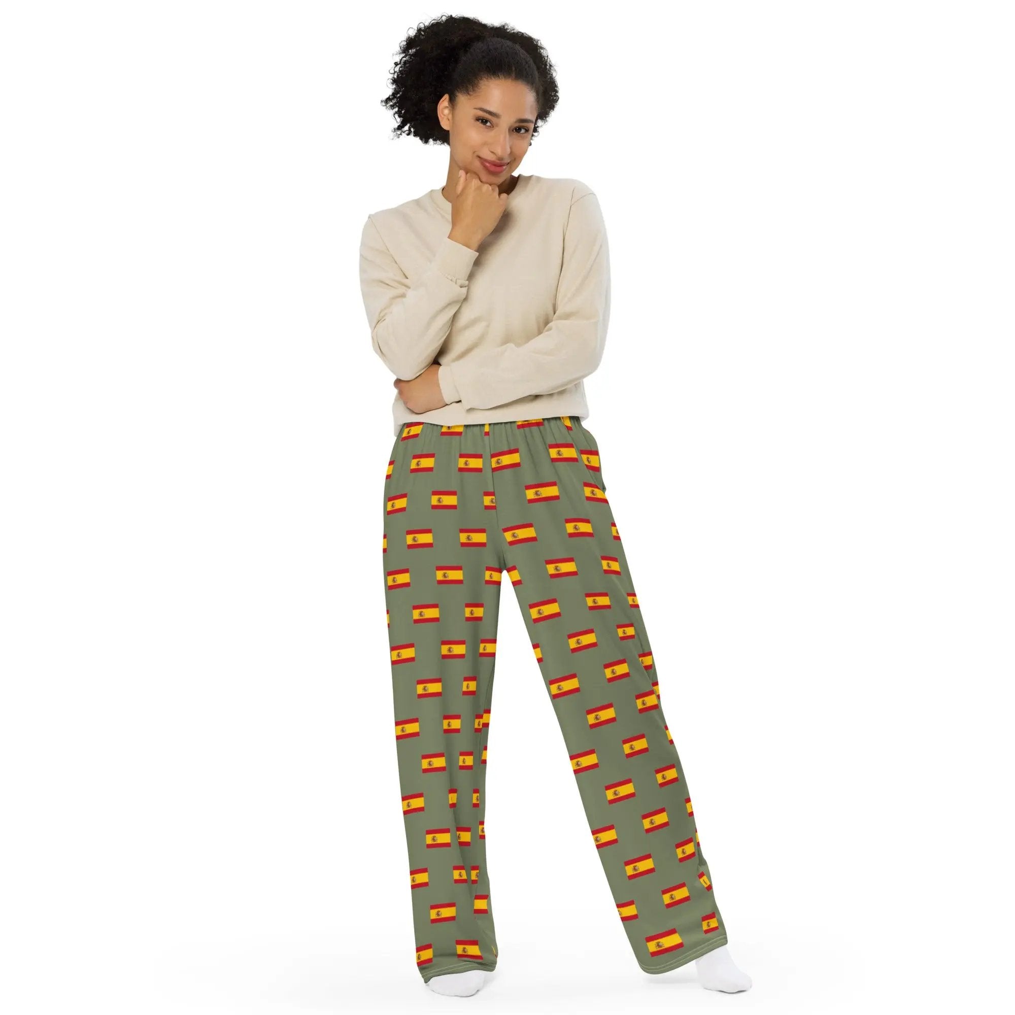 Comprar Pantalón de Pijama unisex verde Bandera España La Flamenca de Borgoña Bandera España